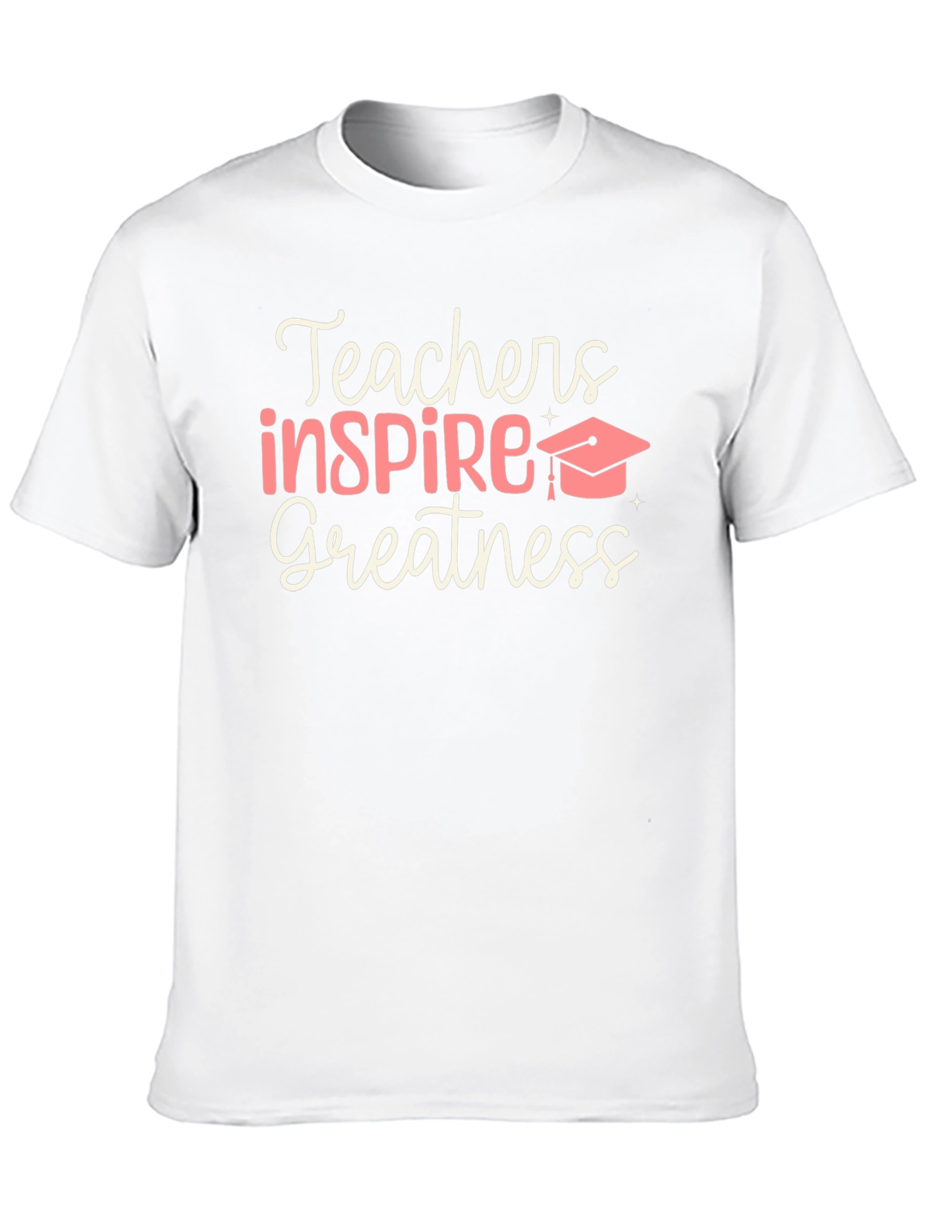 Teachers Inspire Greatness Black Graphic T-Shirt