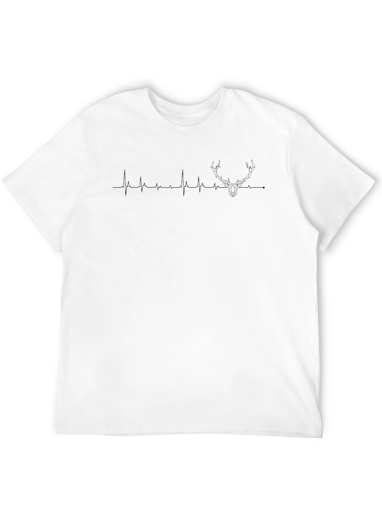 Heartbeat Deer Antler Graphic Tee - Black