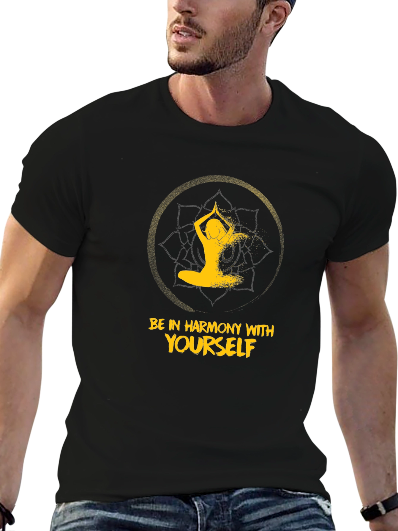 Harmony Yoga Graphic T-Shirt - Black