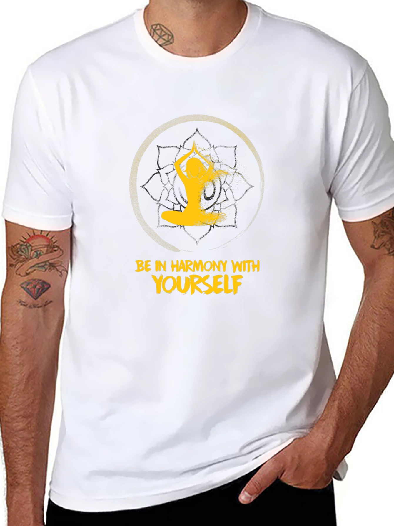 Harmony Yoga Graphic T-Shirt - Black