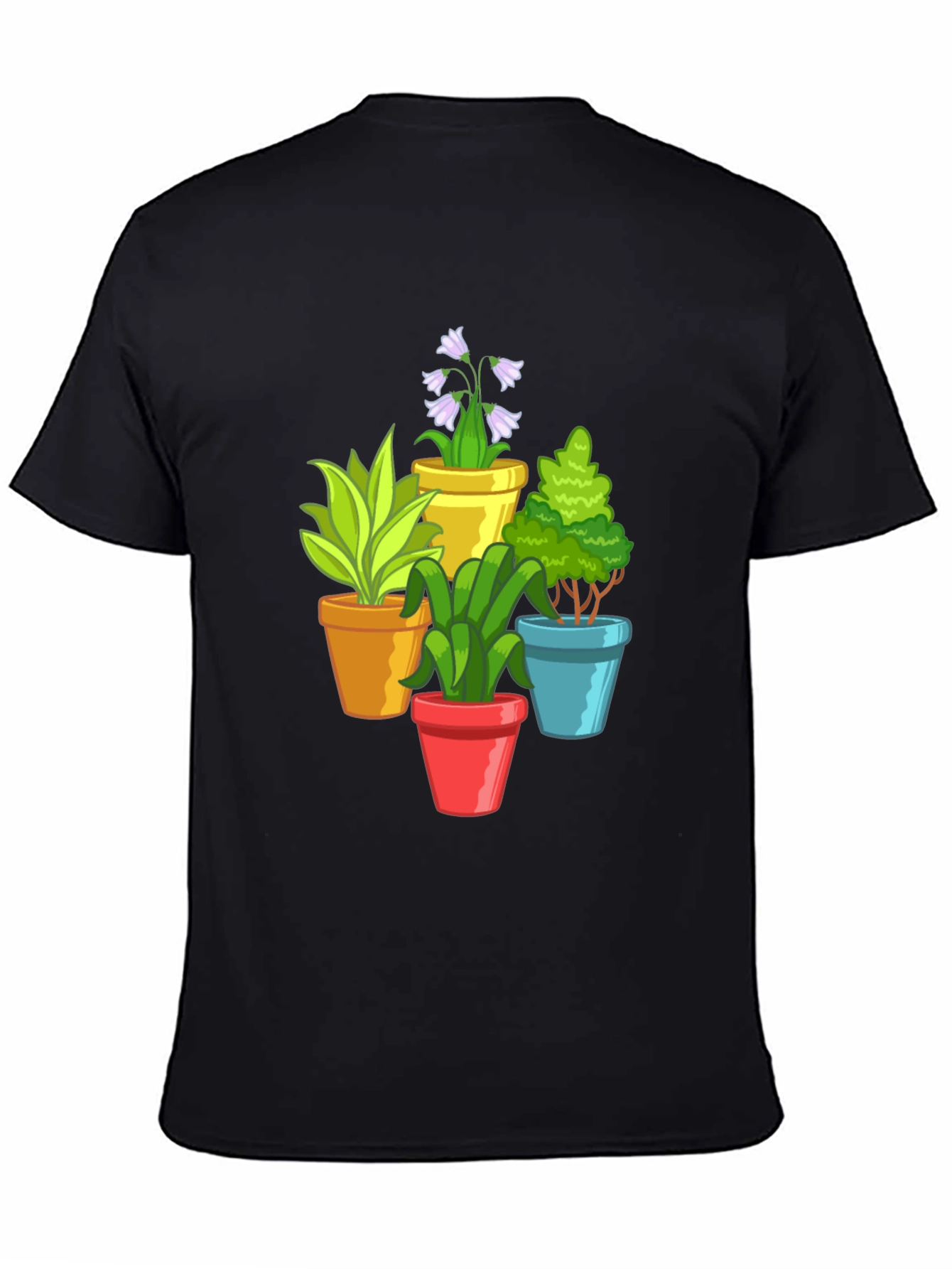 Potted Plants Graphic Tee - Black T-Shirt