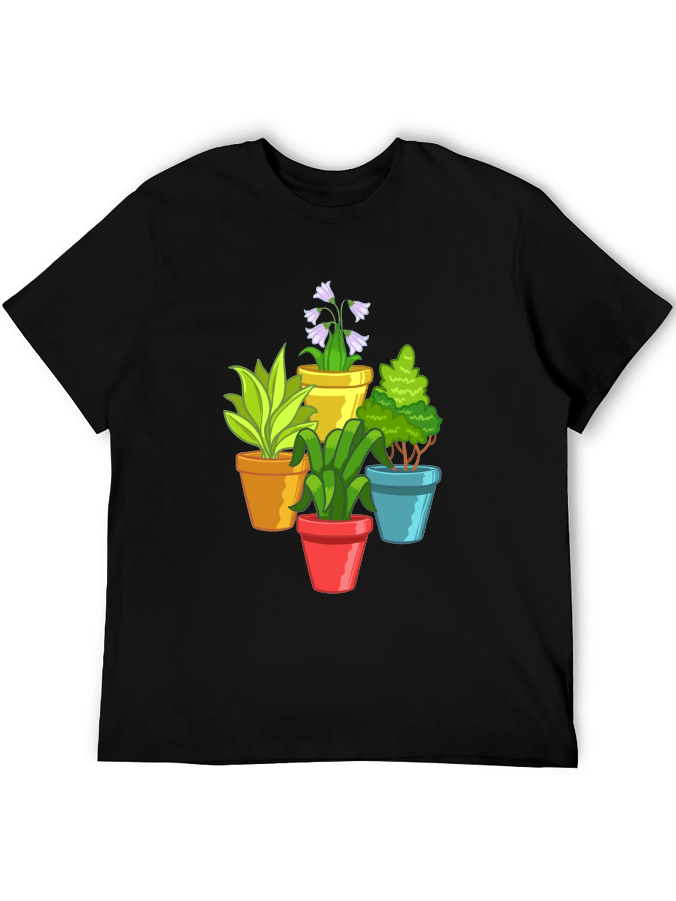 Potted Plants Graphic Tee - Black T-Shirt