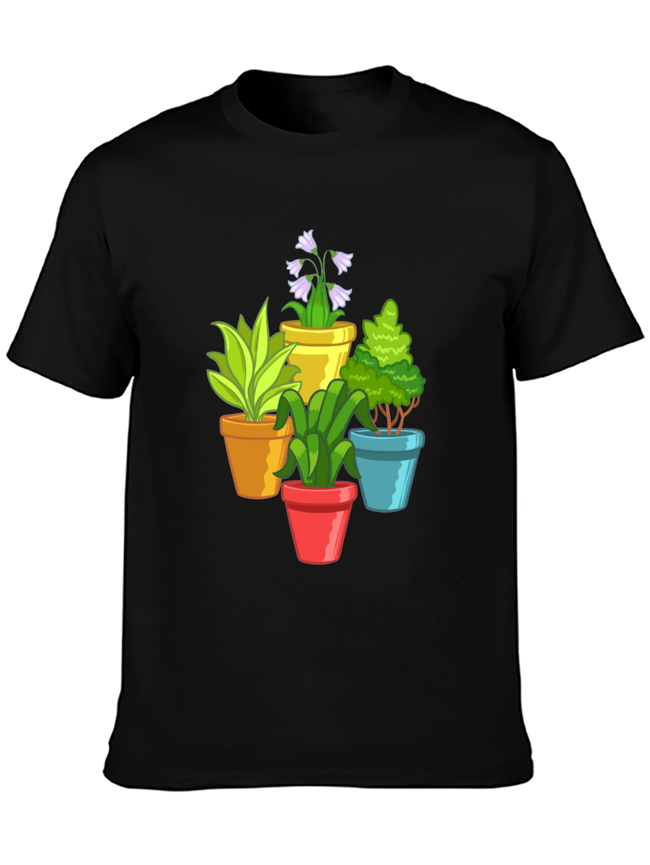 Potted Plants Graphic Tee - Black T-Shirt