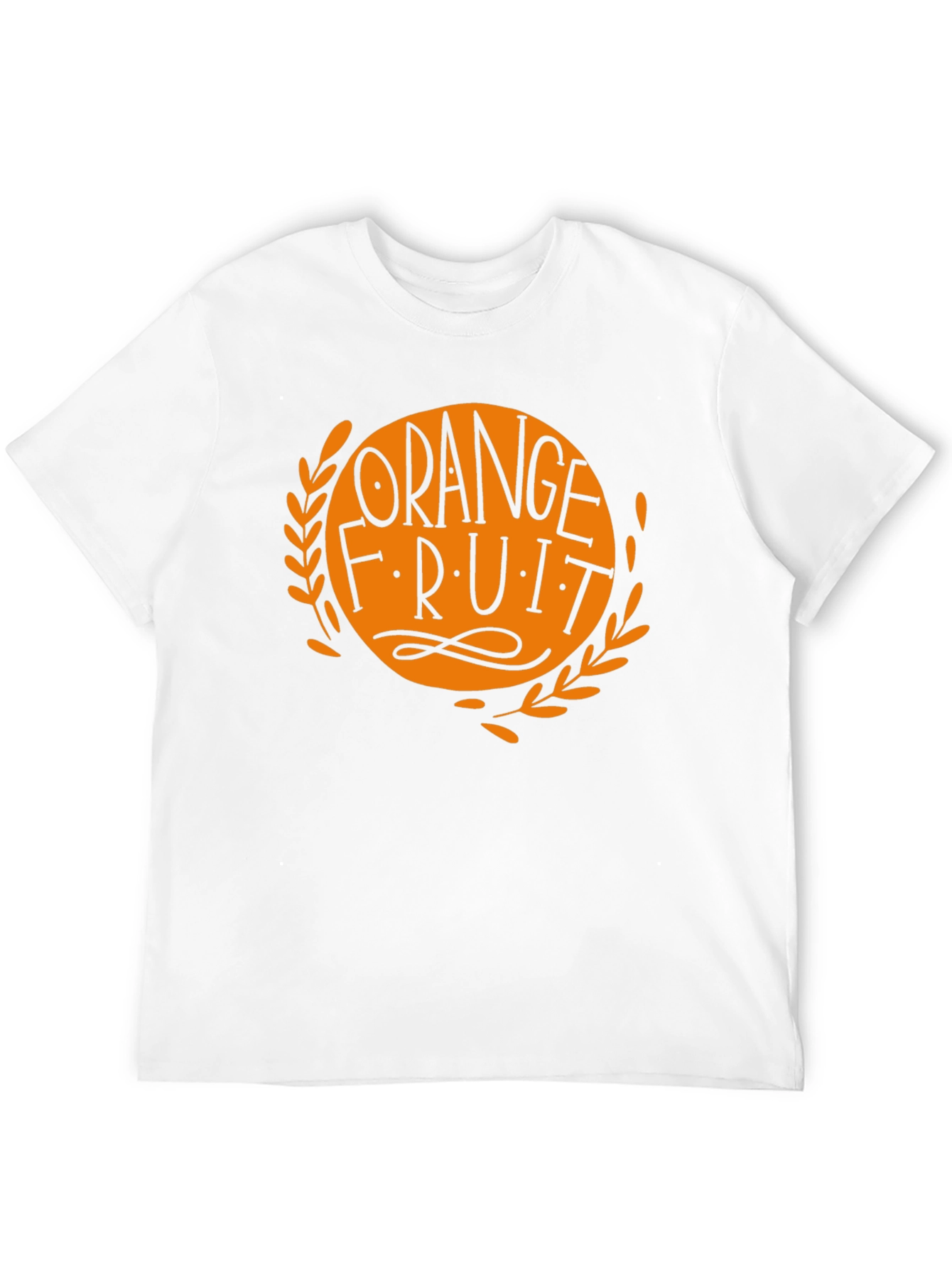 Orange Fruit Graphic Black T-Shirt