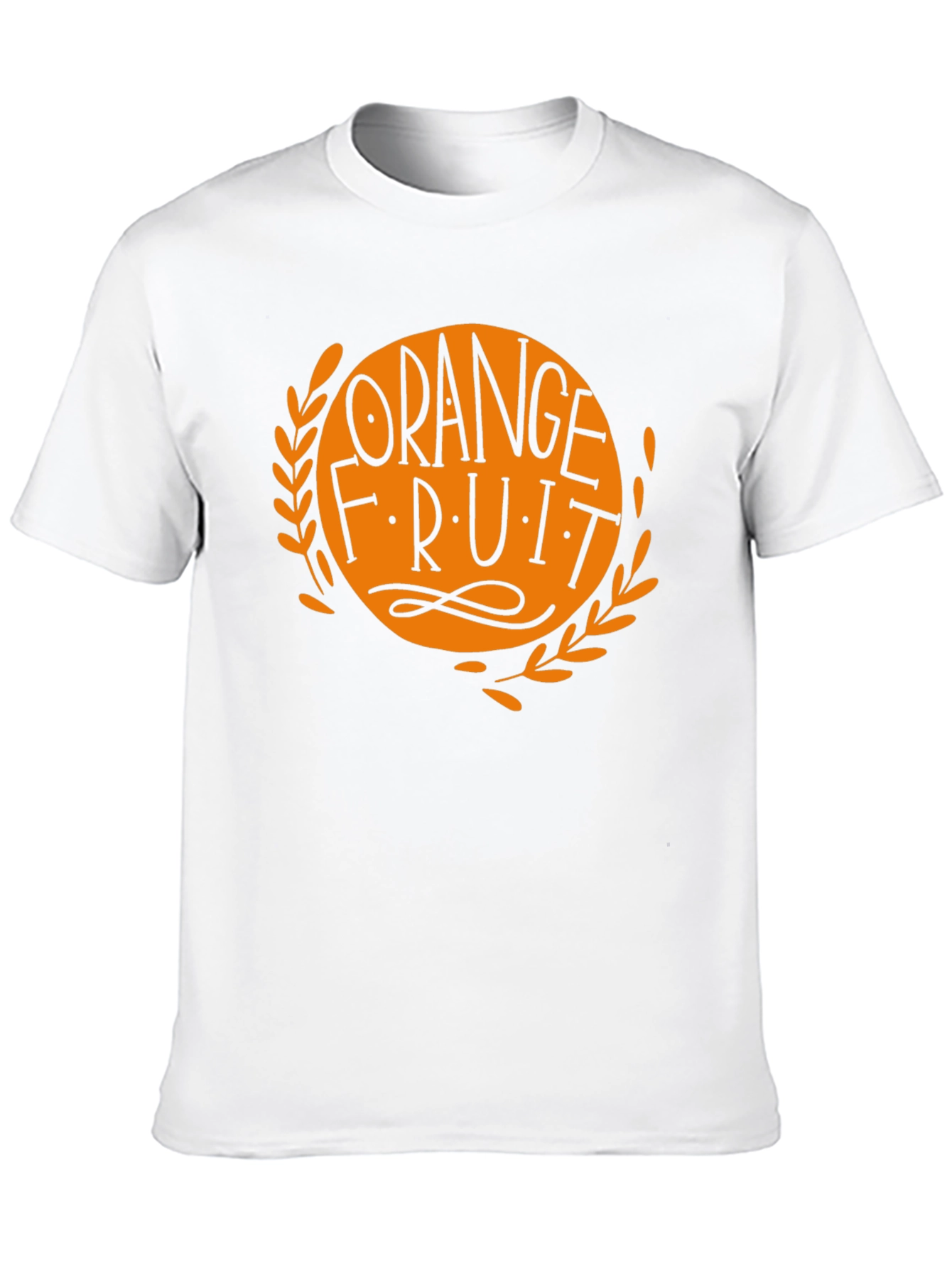 Orange Fruit Graphic Black T-Shirt