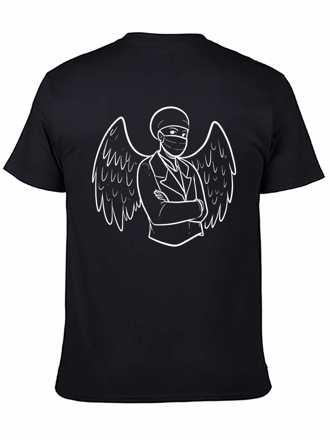 Angel Doctor Graphic Tee - Black Cotton T-Shirt