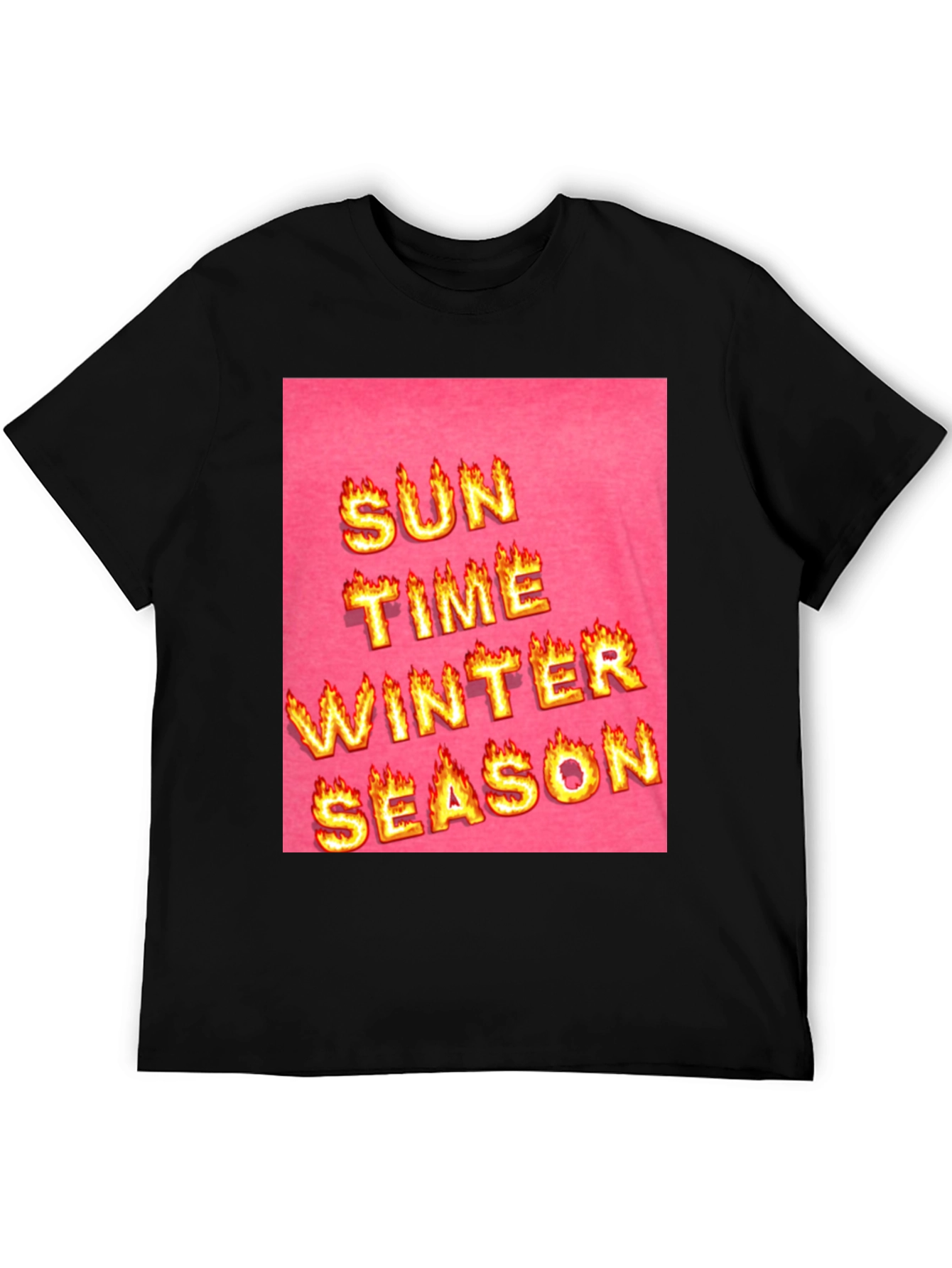 Flaming Text T-Shirt - Sun Time Winter Season