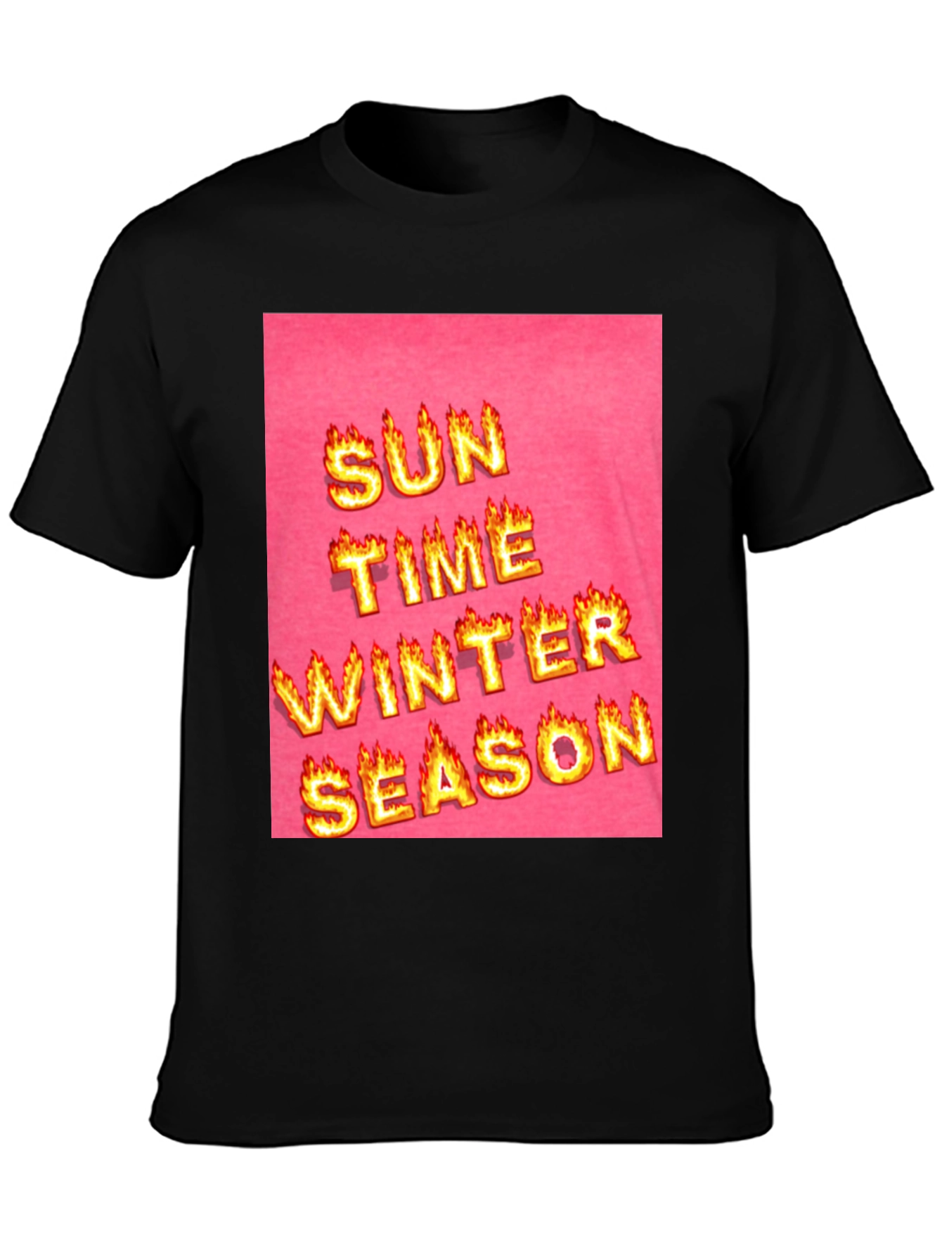 Flaming Text T-Shirt - Sun Time Winter Season