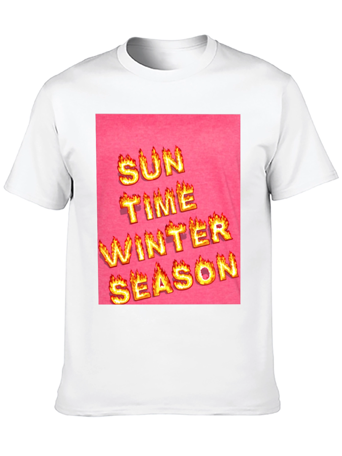 Flaming Text T-Shirt - Sun Time Winter Season