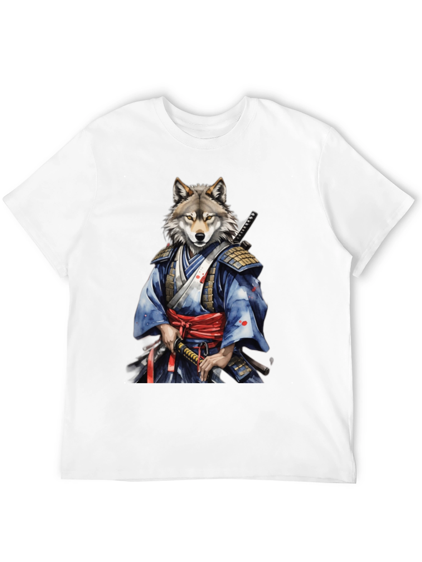 Samurai Wolf Graphic Tee - Unique Design