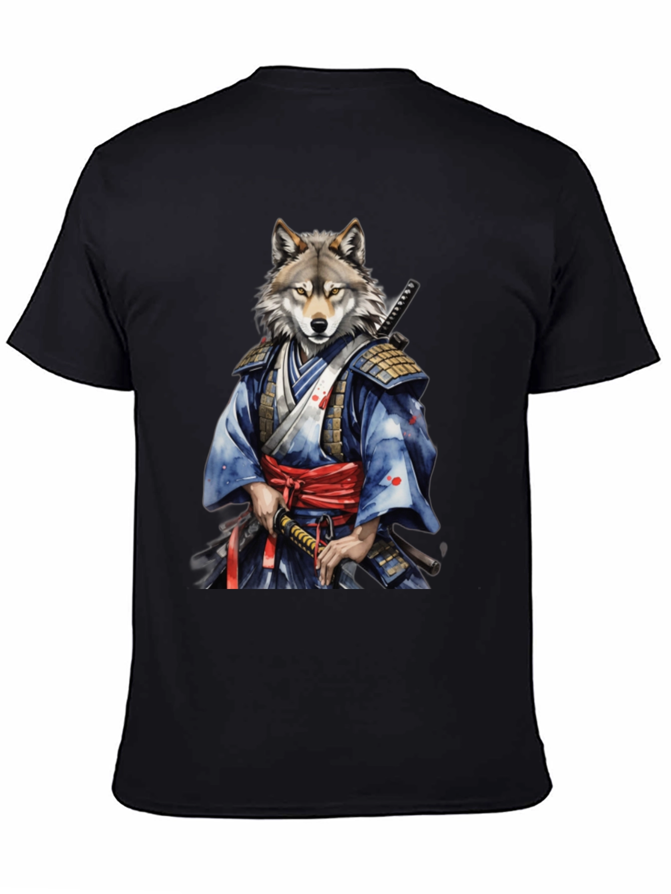 Samurai Wolf Graphic Tee - Unique Design