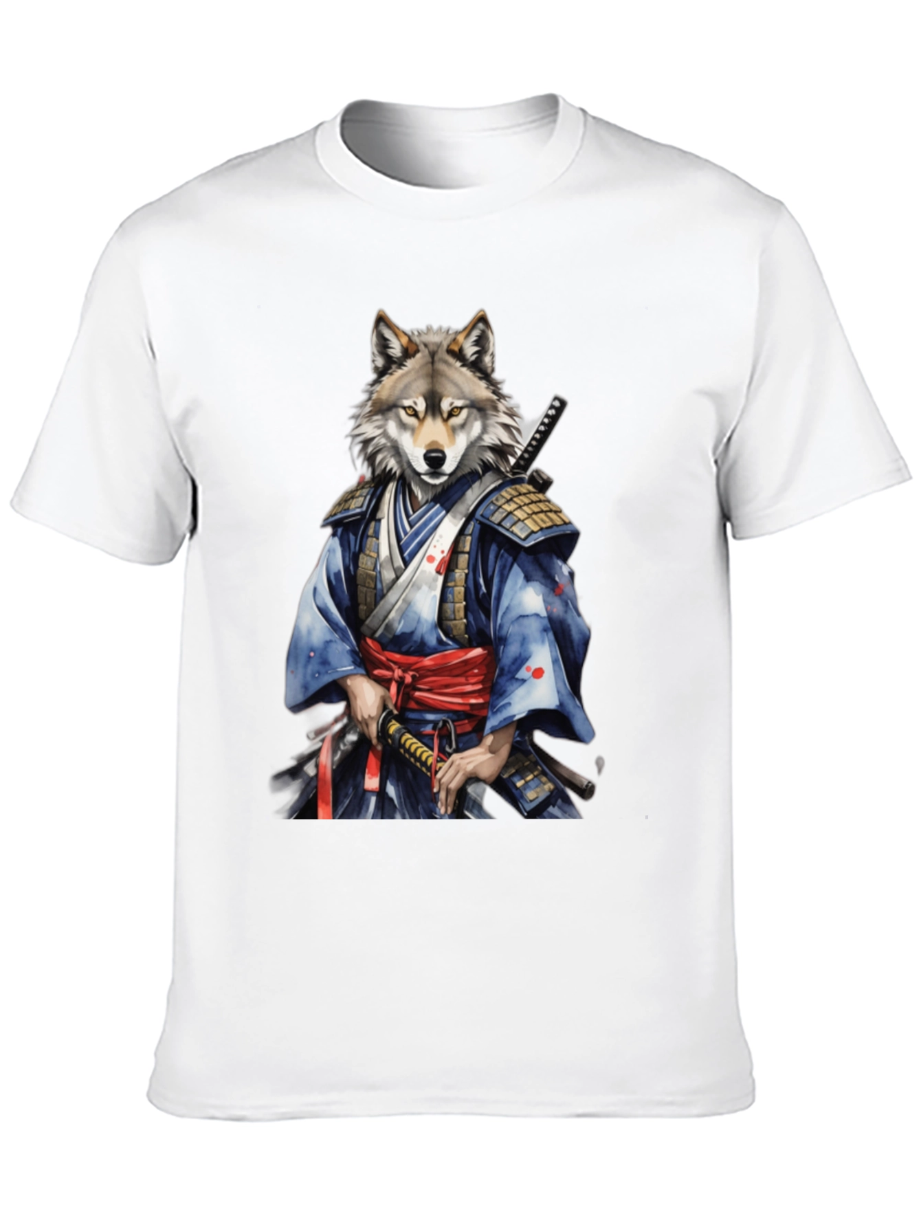 Samurai Wolf Graphic Tee - Unique Design