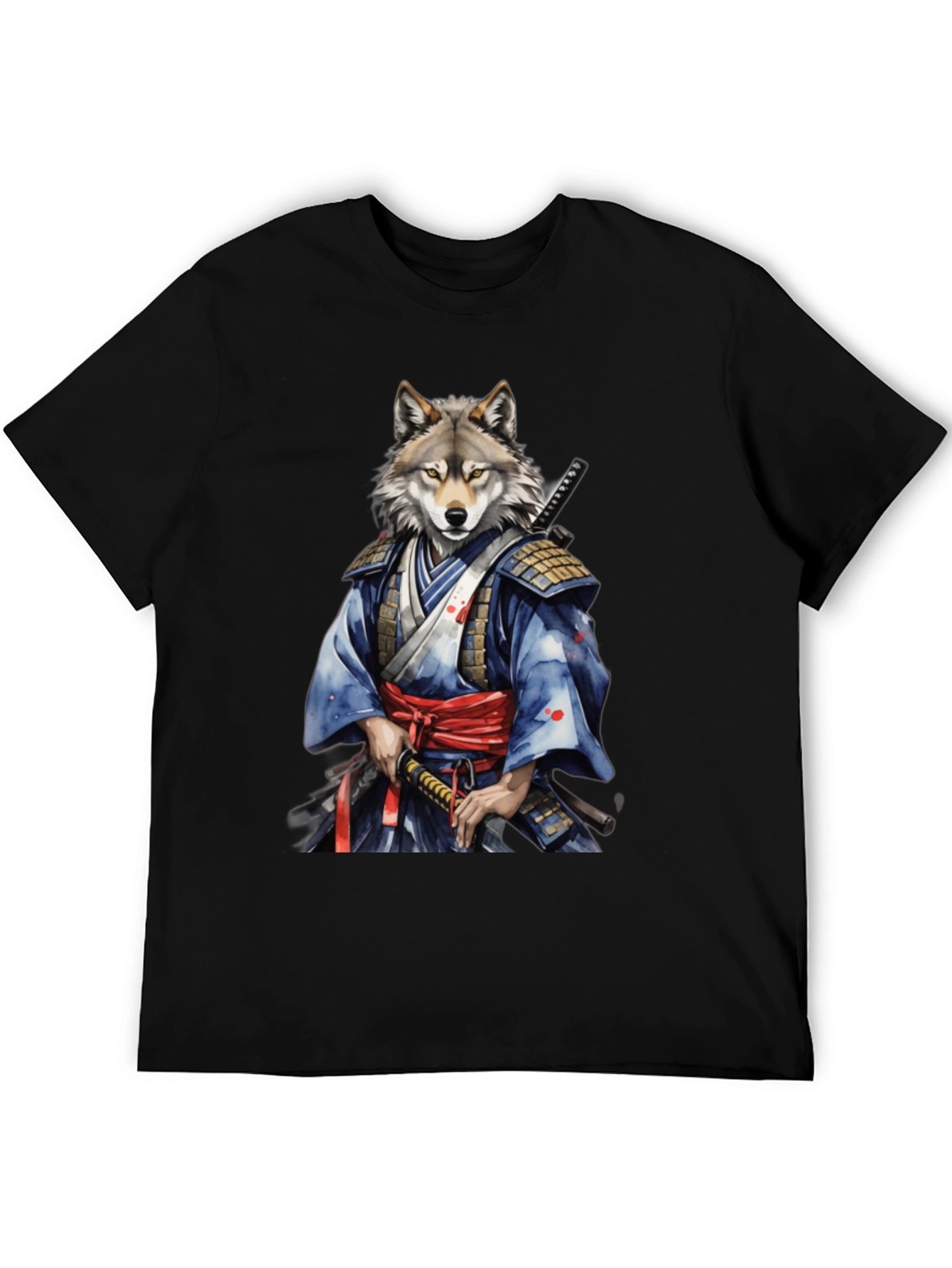 Samurai Wolf Graphic Tee - Unique Design