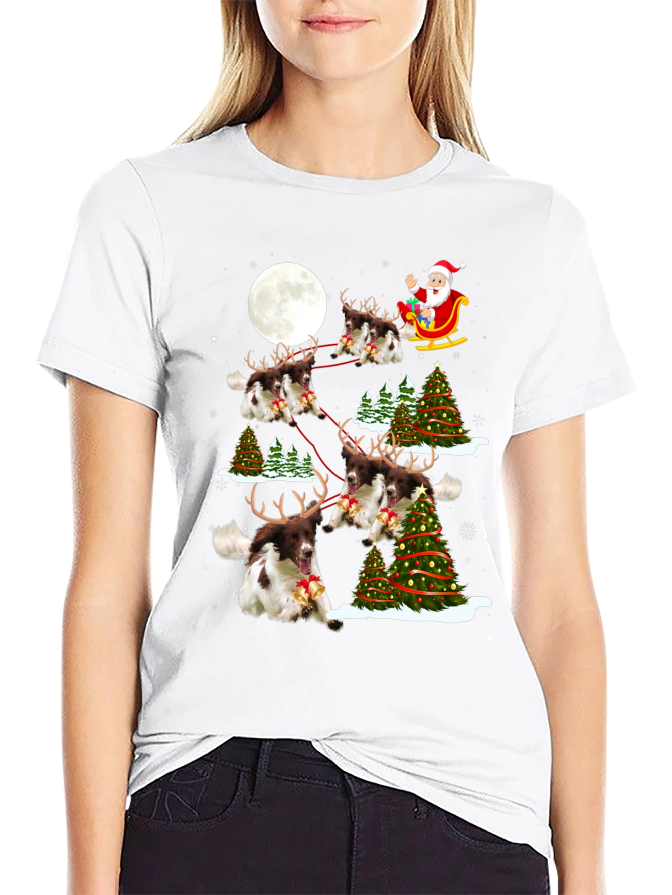 Christmas Dog Reindeer T-Shirt