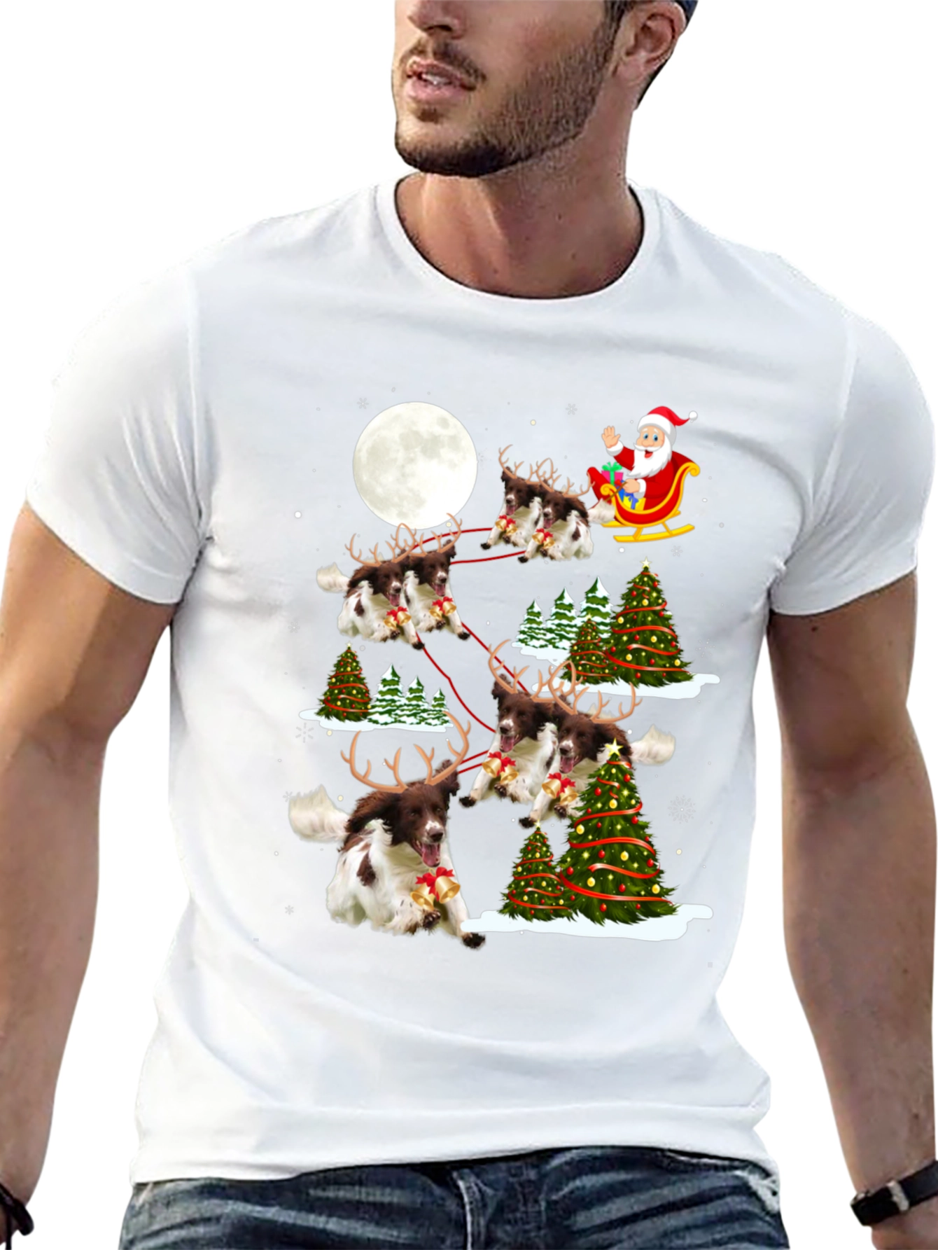 Christmas Dog Reindeer T-Shirt