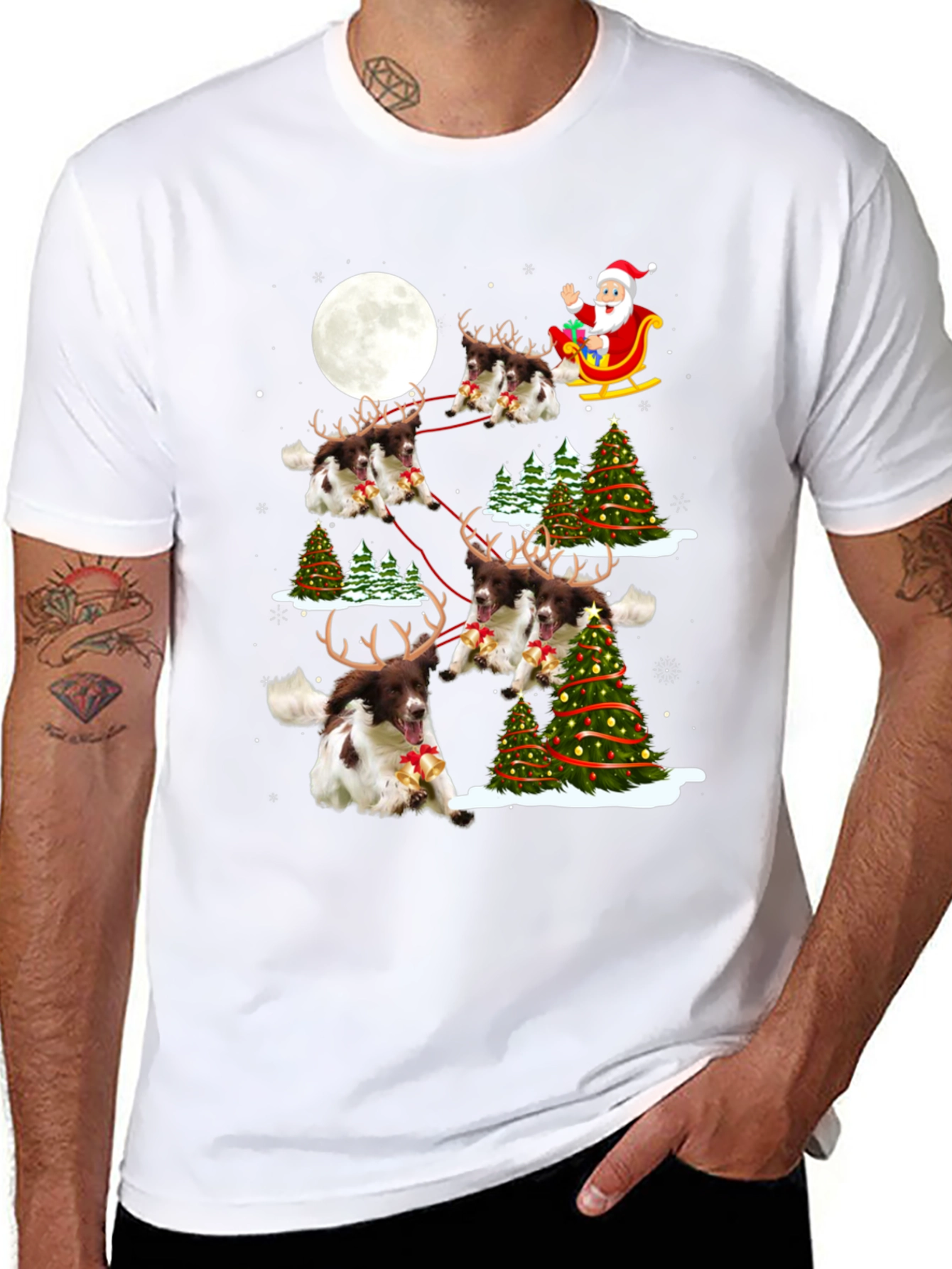 Christmas Dog Reindeer T-Shirt