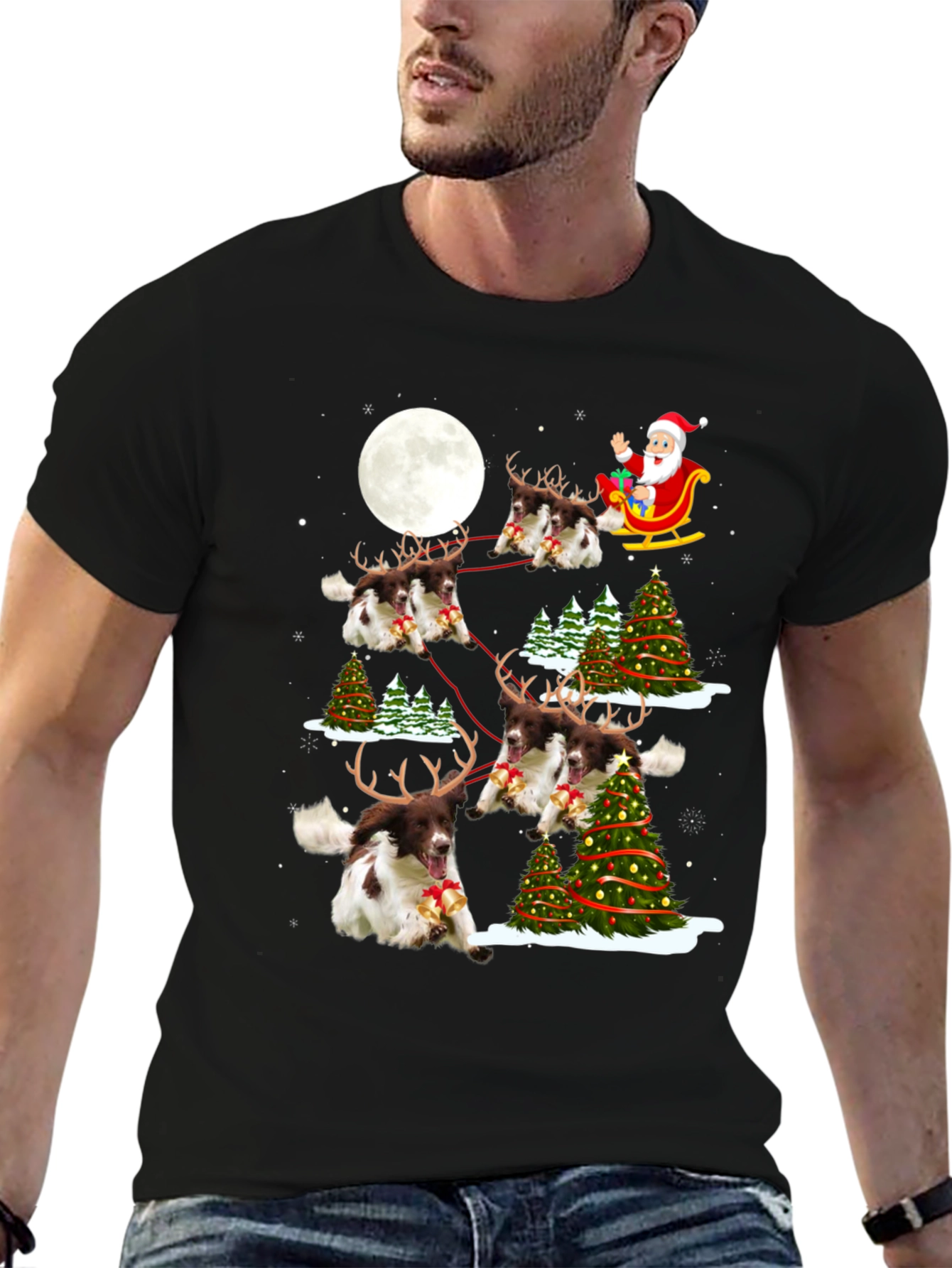 Christmas Dog Reindeer T-Shirt