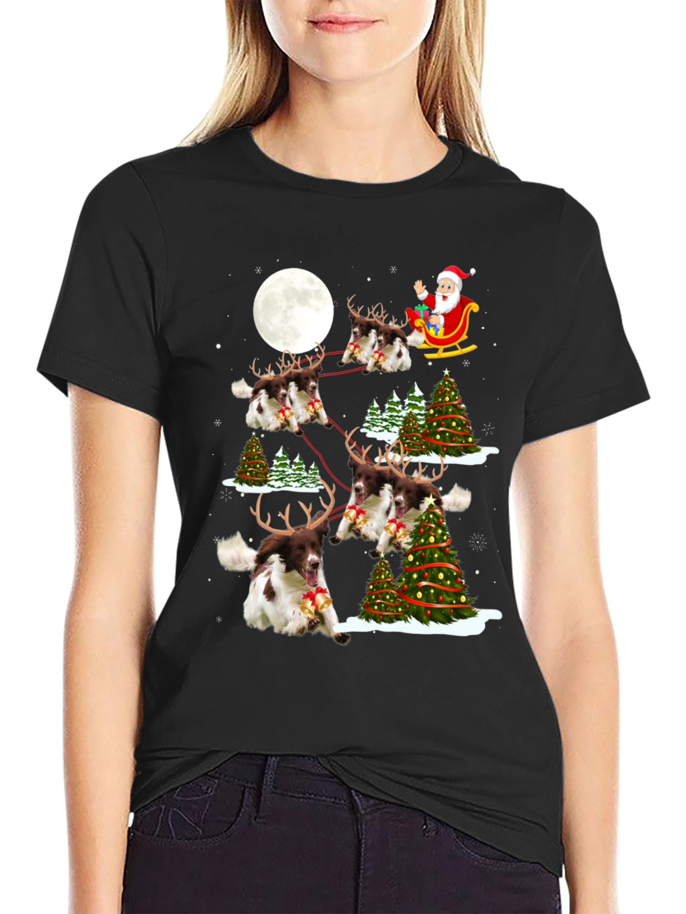 Christmas Dog Reindeer T-Shirt