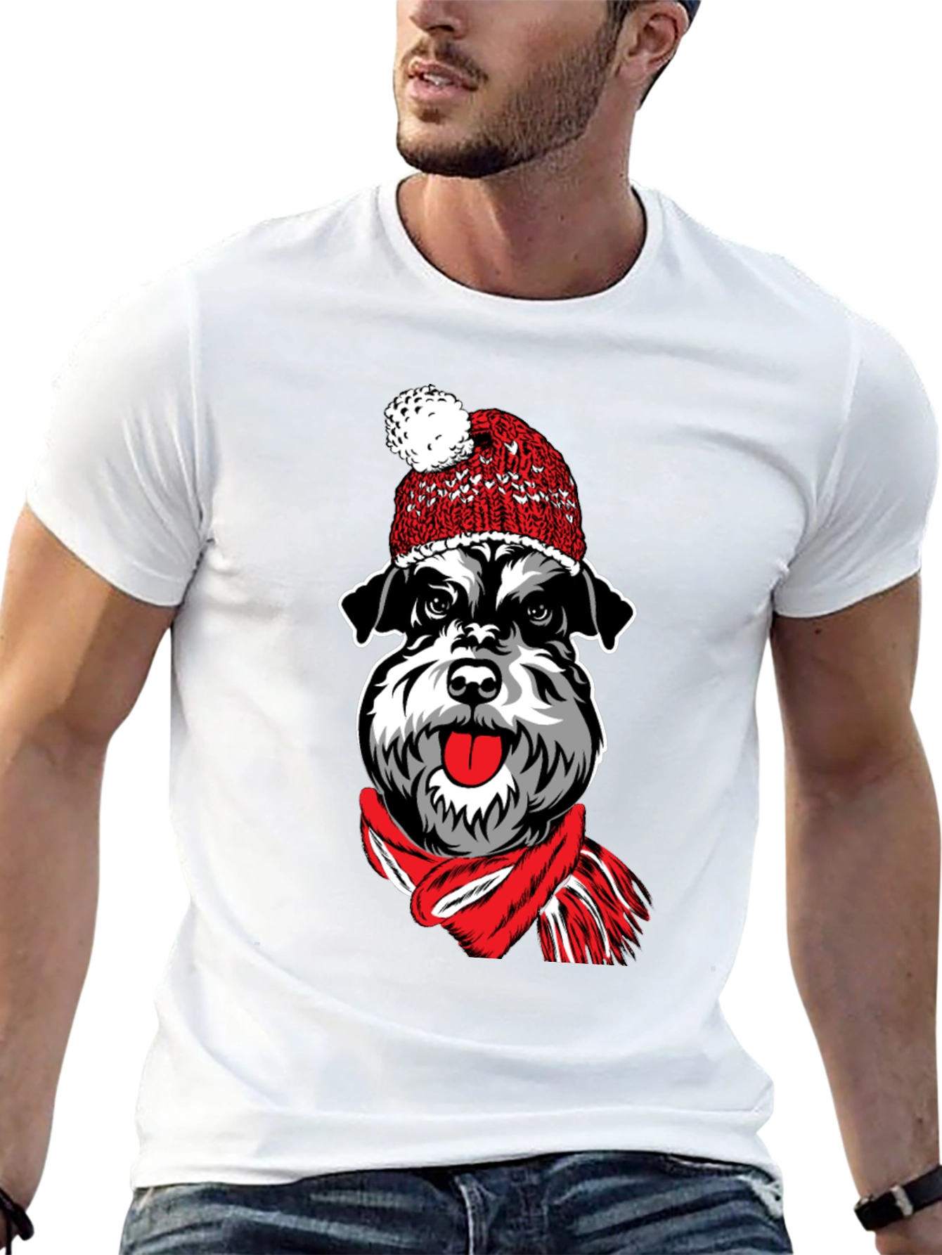 Dog in Hat Graphic T-Shirt