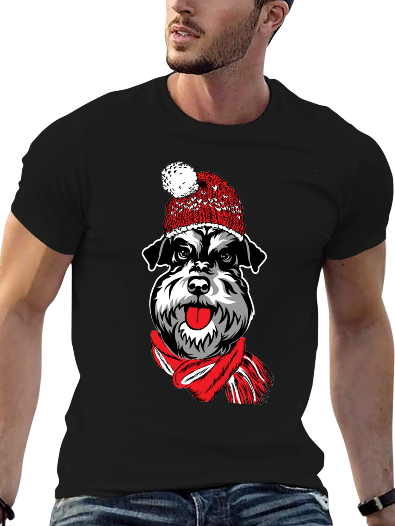 Dog in Hat Graphic T-Shirt