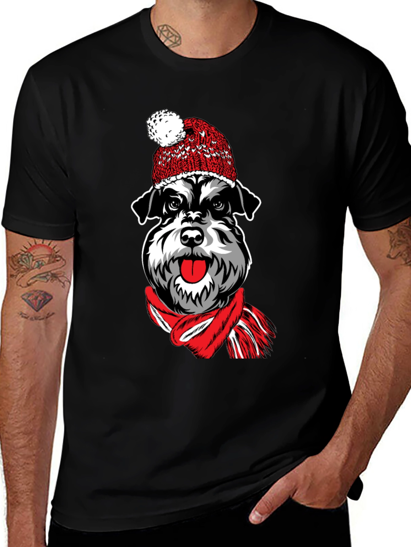 Dog in Hat Graphic T-Shirt