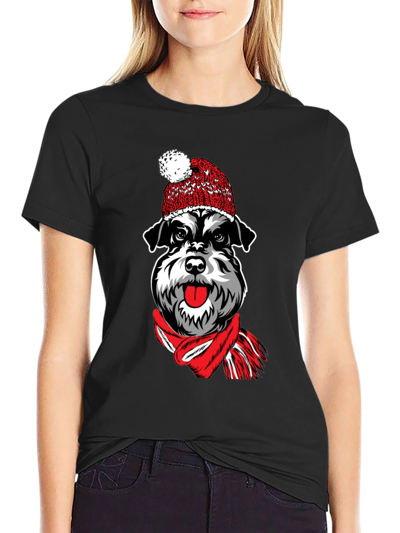 Dog in Hat Graphic T-Shirt