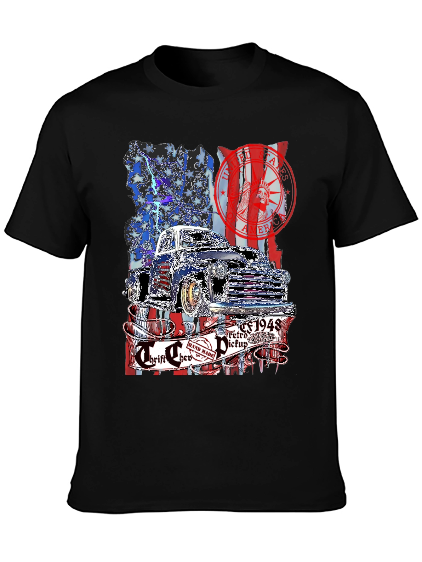 Retro 1948 Truck T-Shirt - Patriotic Design