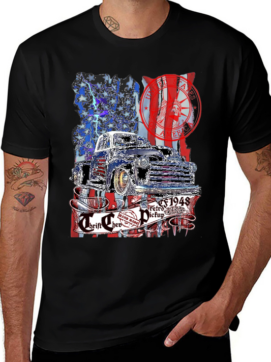 Retro 1948 Truck T-Shirt - Patriotic Design
