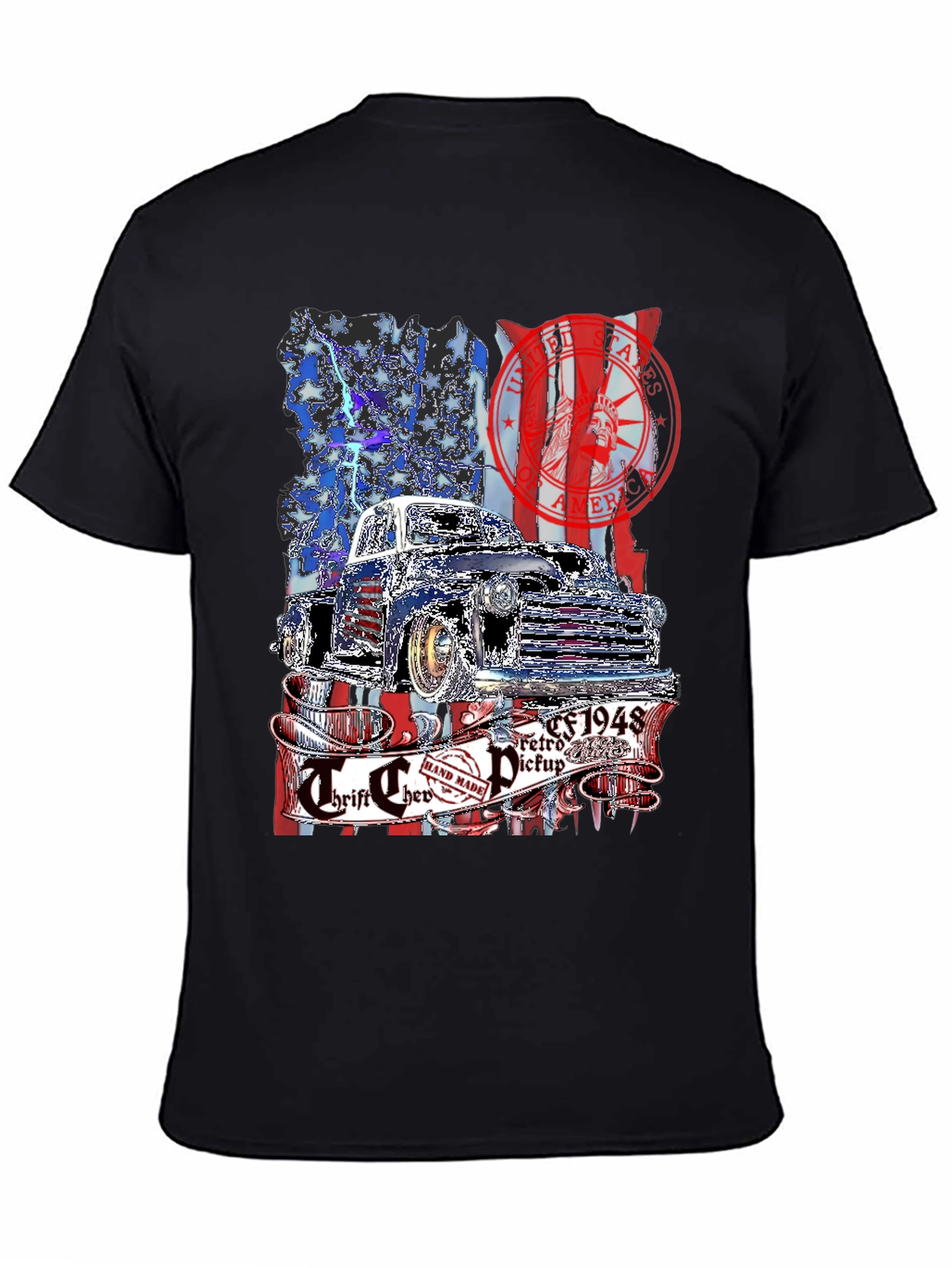 Retro 1948 Truck T-Shirt - Patriotic Design