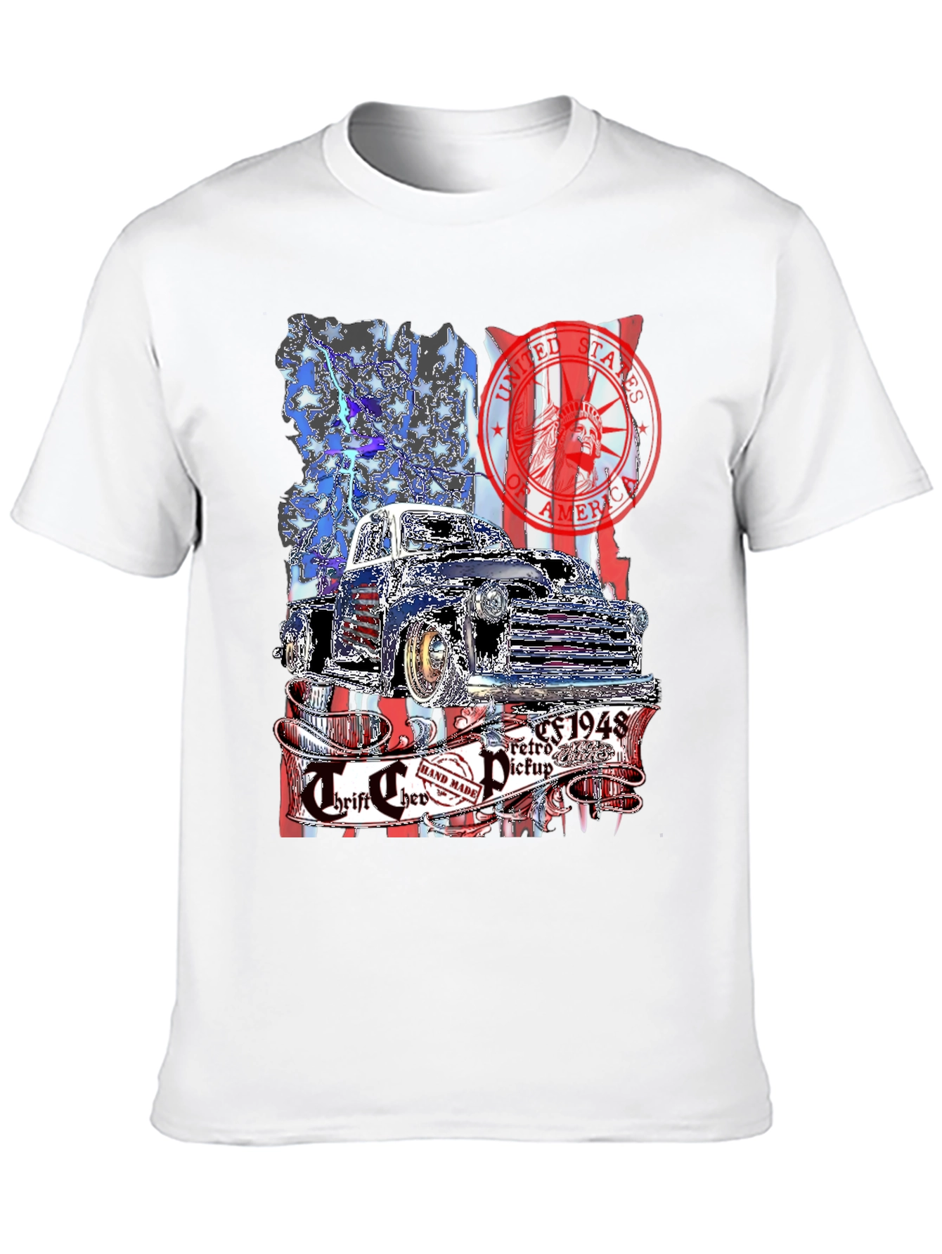 Retro 1948 Truck T-Shirt - Patriotic Design