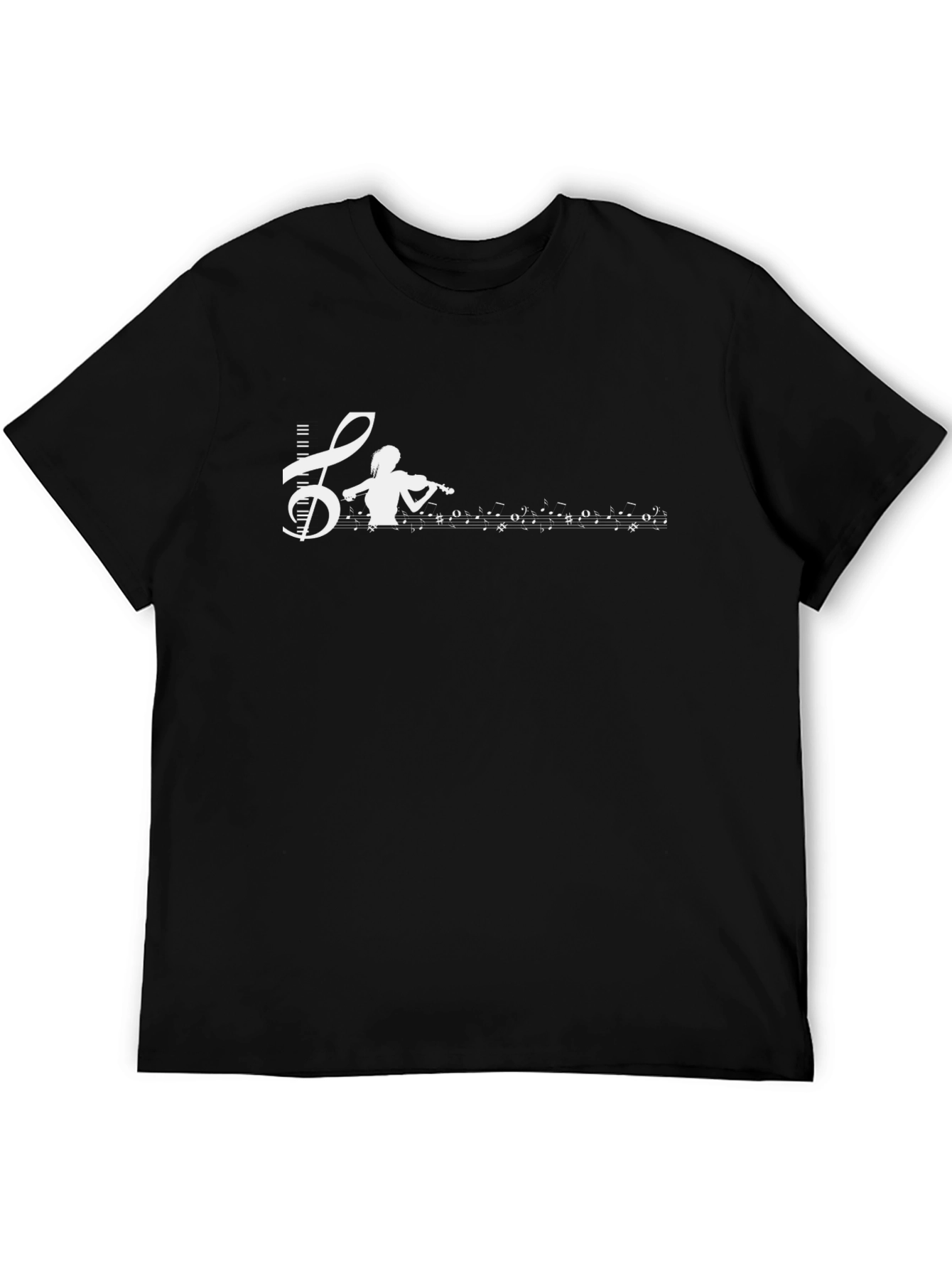 Musical T-Shirt: Violinist & Notes
