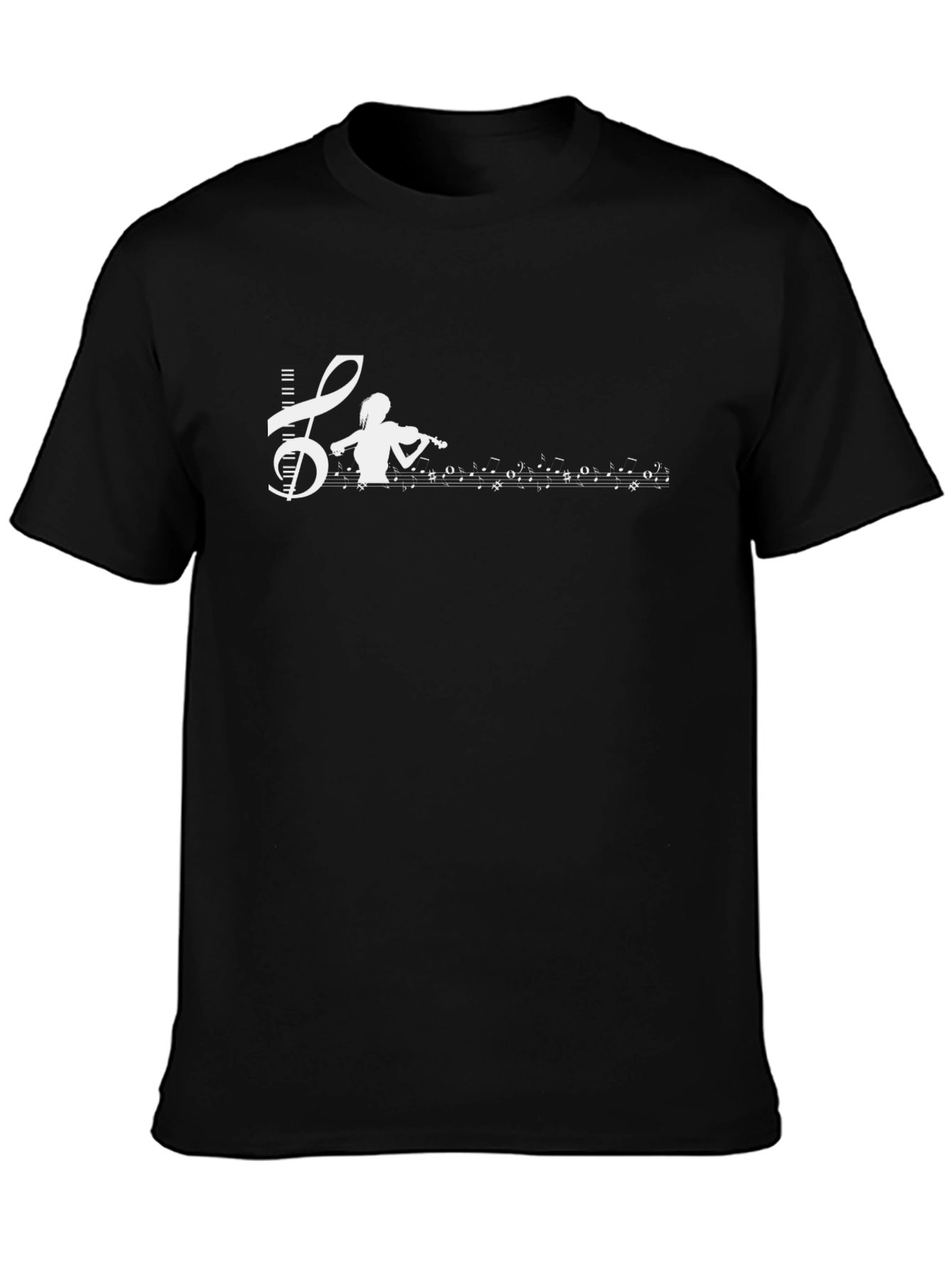 Musical T-Shirt: Violinist & Notes