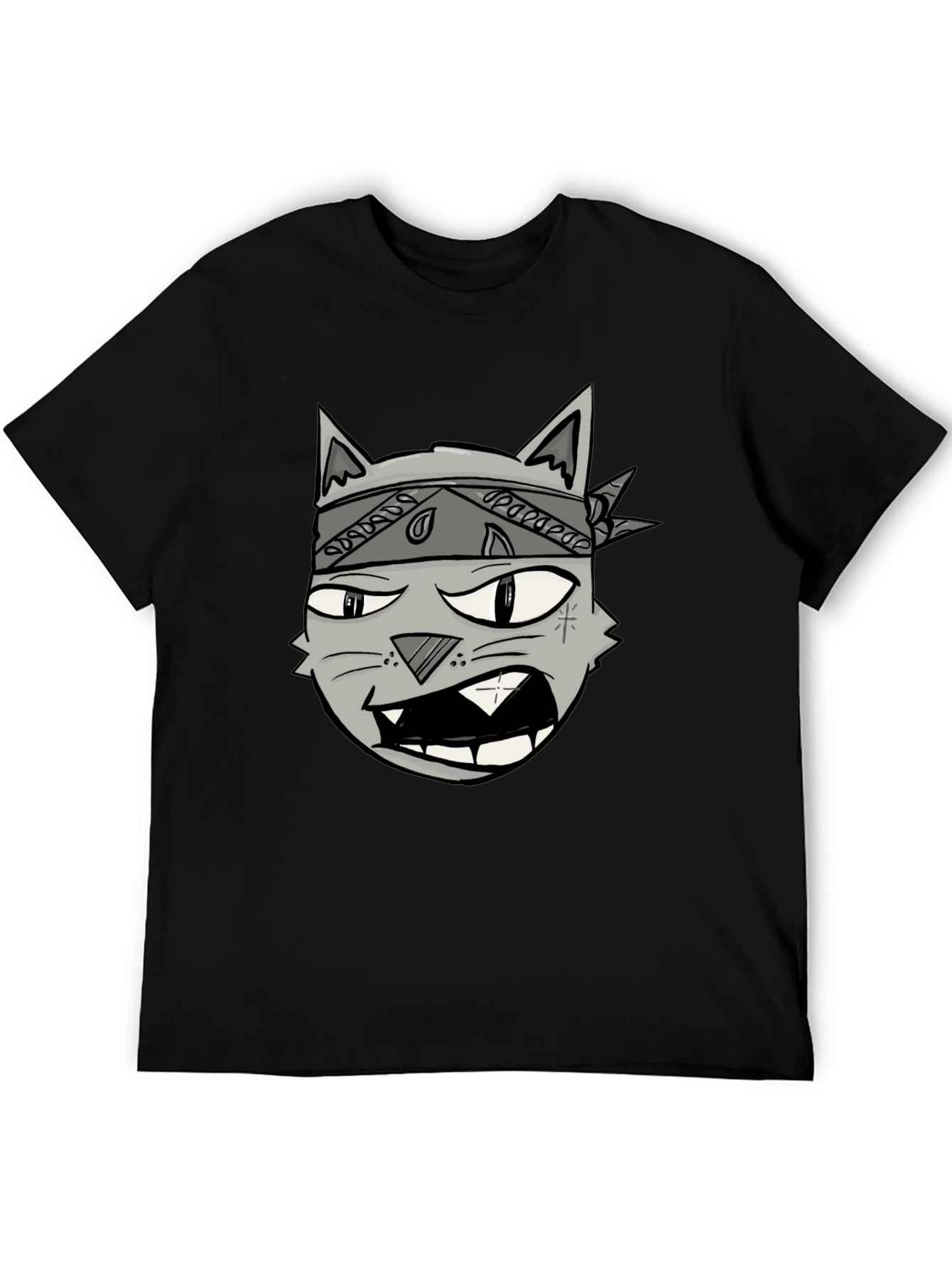 Gangster Cat Graphic Tee - Cool Cartoon T-Shirt