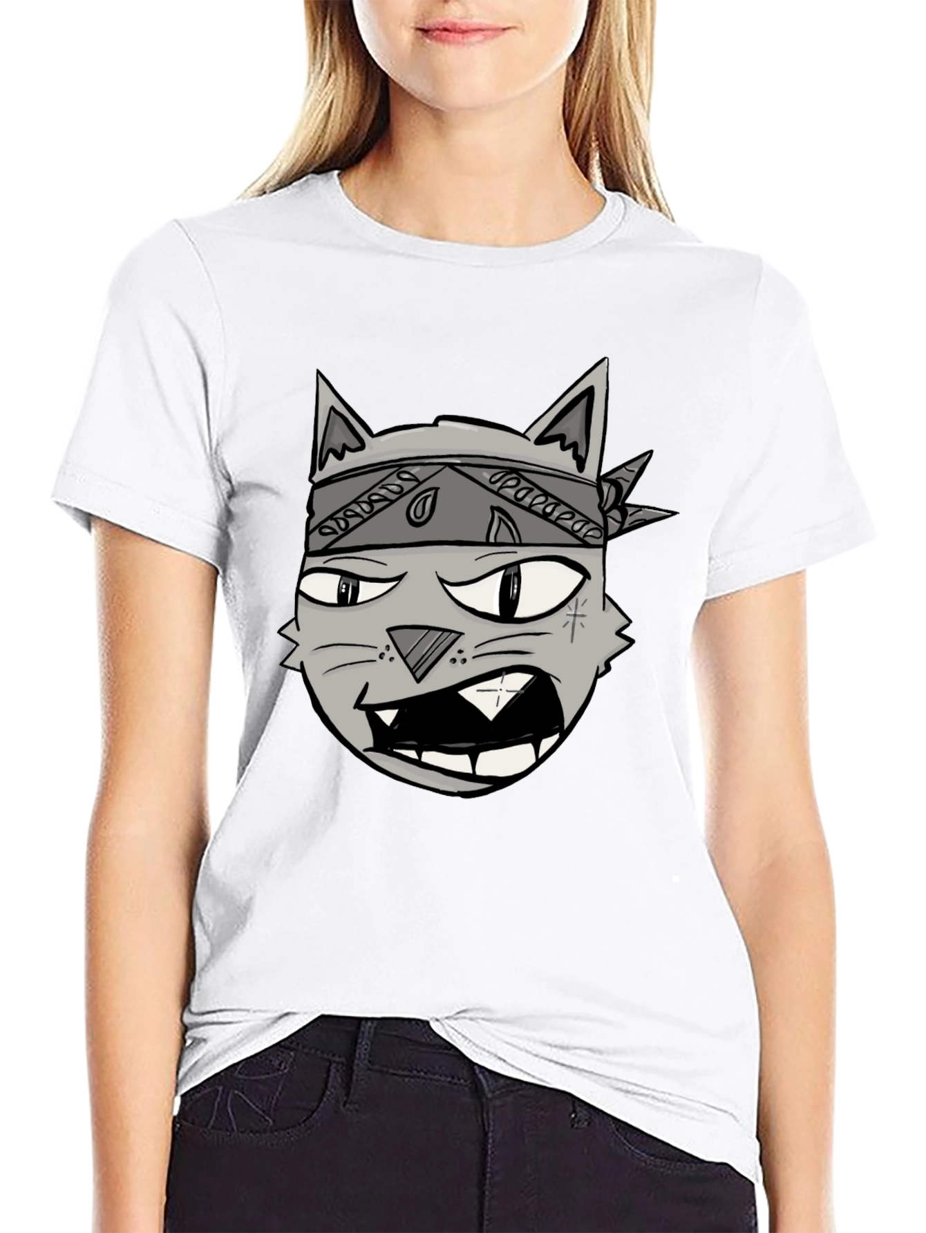 Gangster Cat Graphic Tee - Cool Cartoon T-Shirt