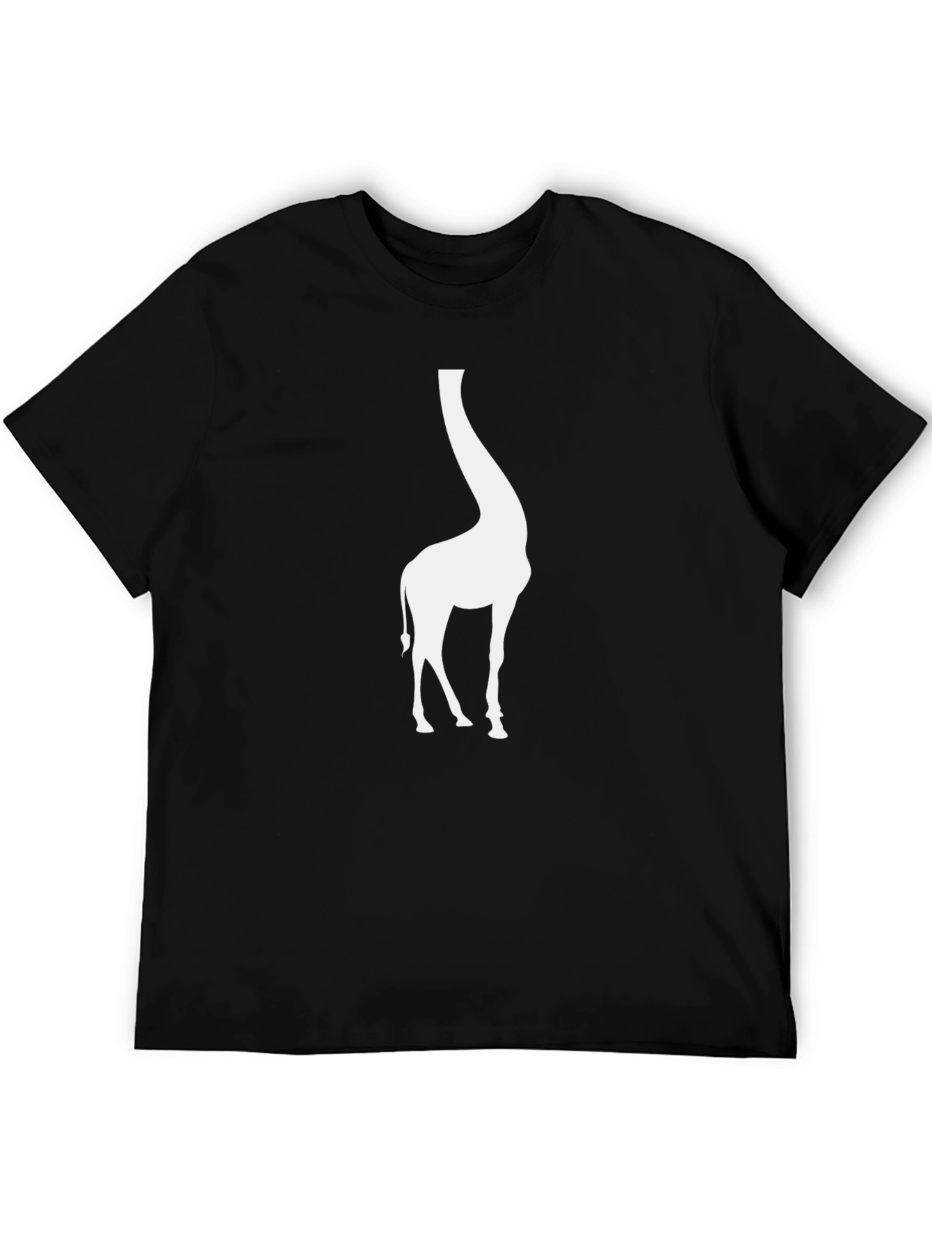 Giraffe Silhouette Black T-Shirt