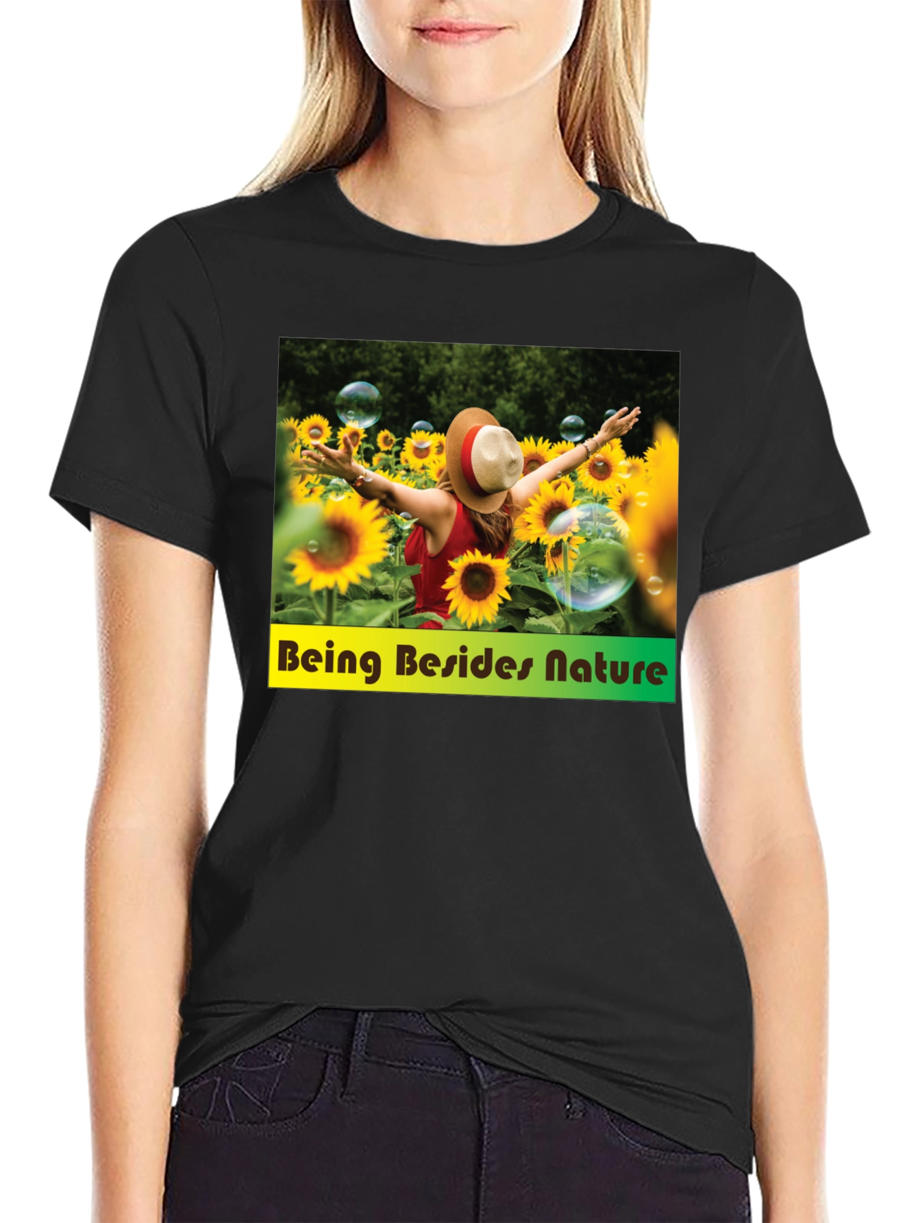 Sunflower Field Graphic Tee - Nature Lover Shirt