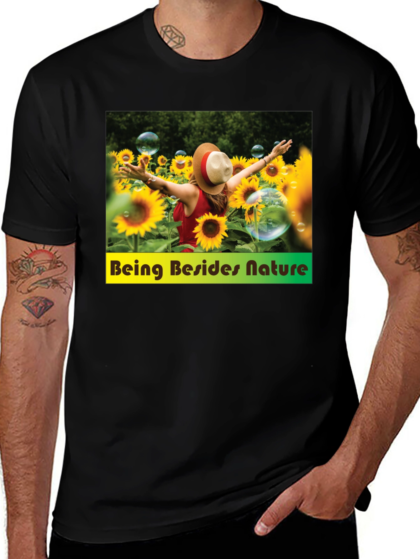 Sunflower Field Graphic Tee - Nature Lover Shirt
