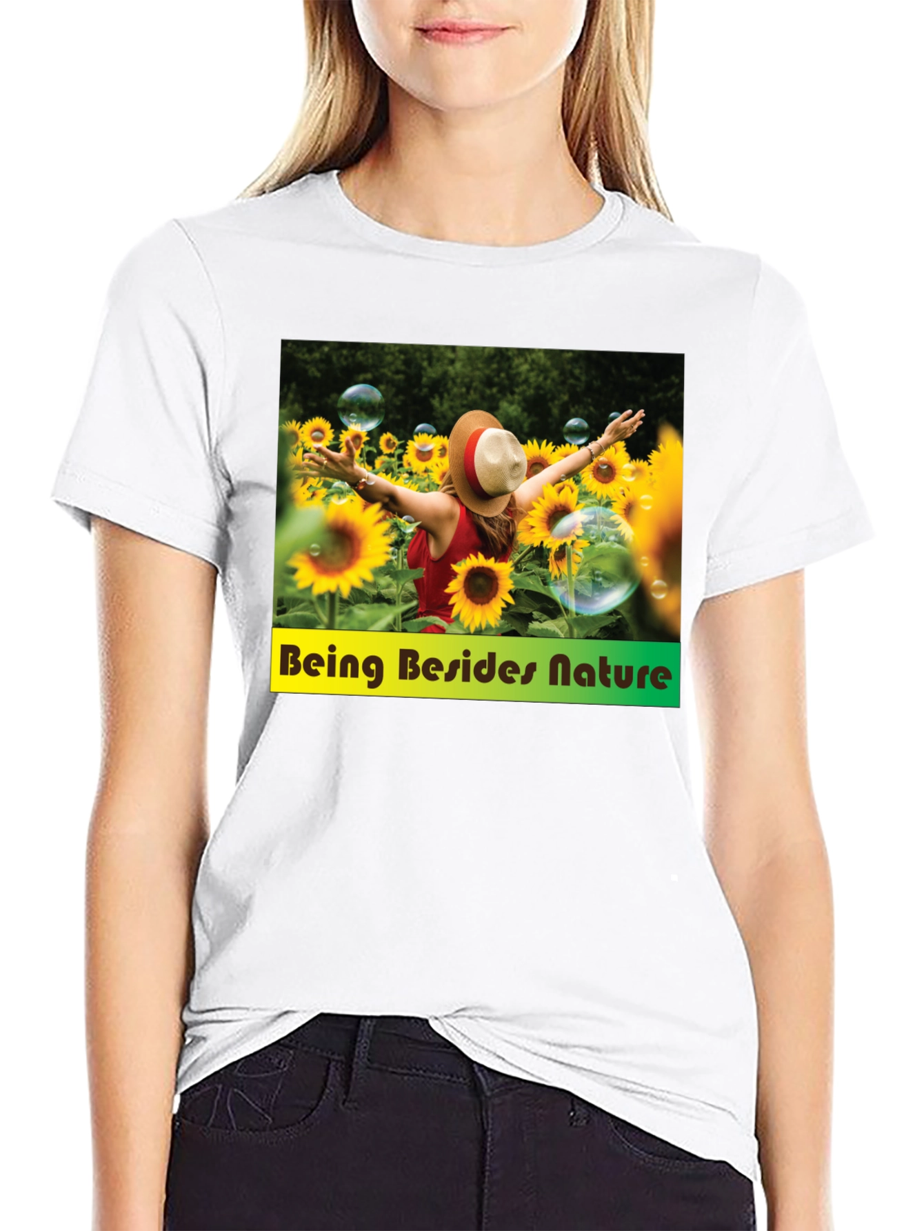 Sunflower Field Graphic Tee - Nature Lover Shirt