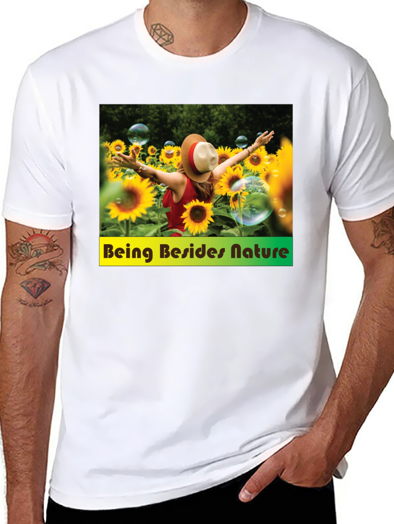Sunflower Field Graphic Tee - Nature Lover Shirt