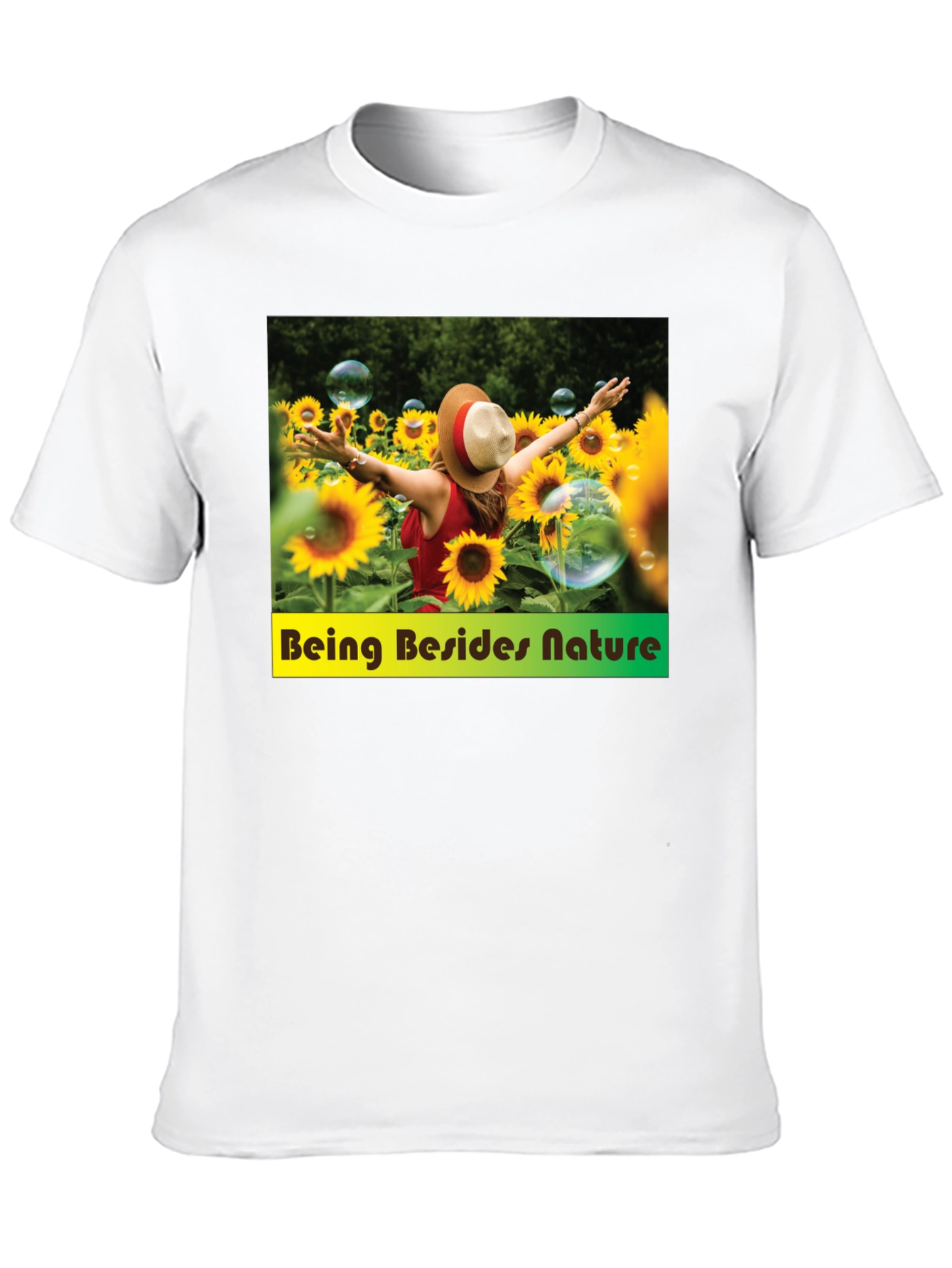 Sunflower Field Graphic Tee - Nature Lover Shirt