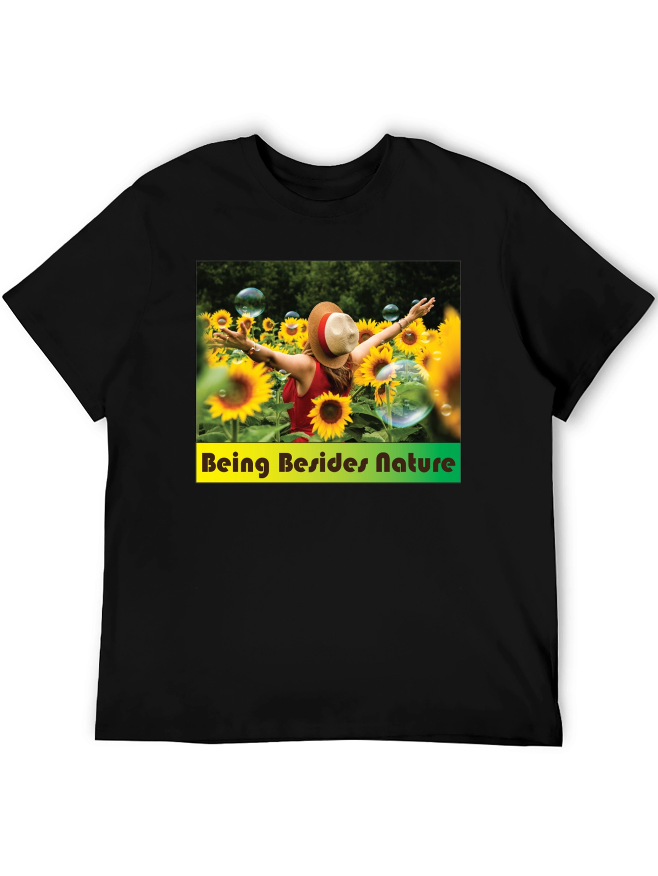 Sunflower Field Graphic Tee - Nature Lover Shirt