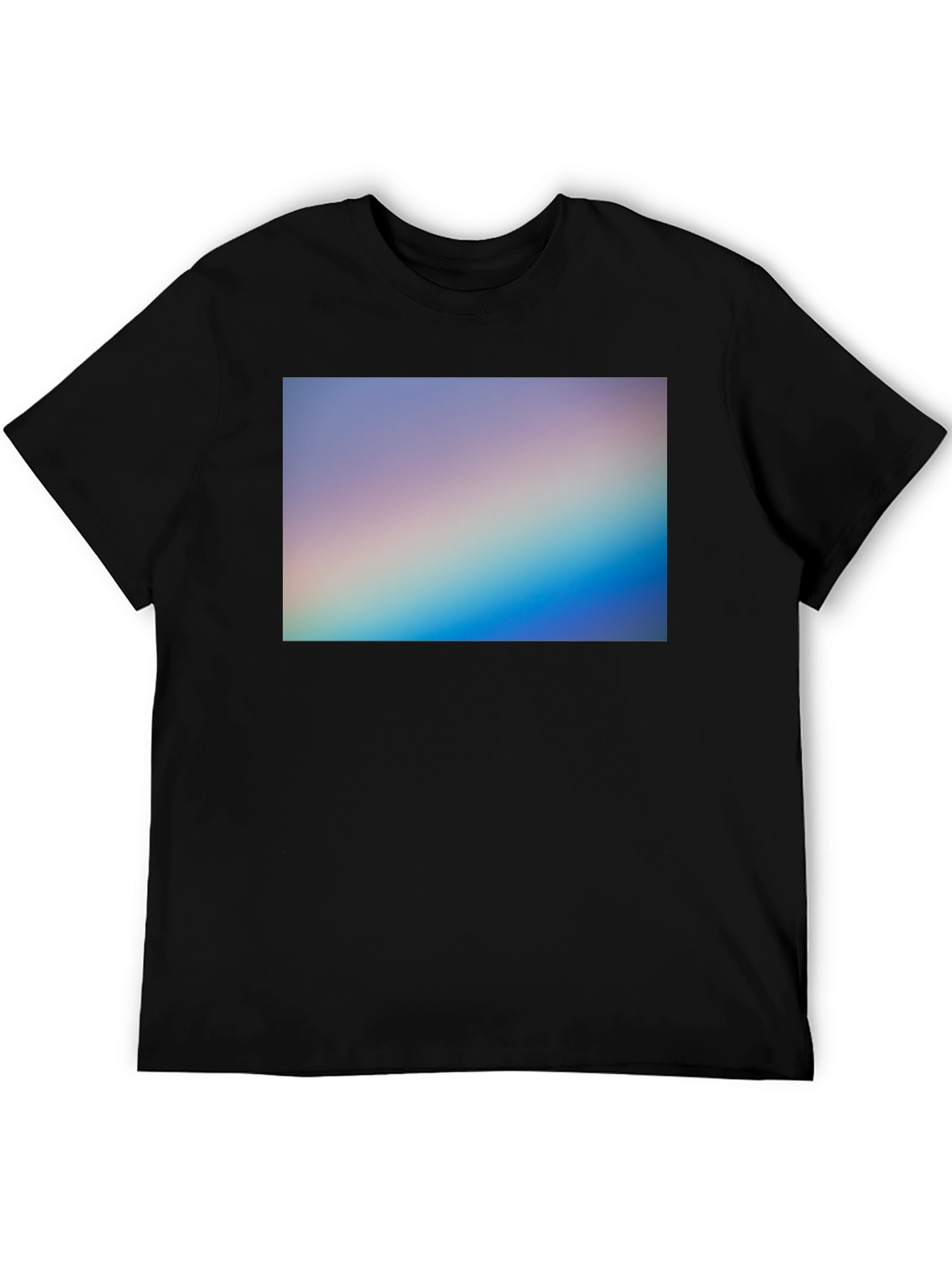 Gradient Spectrum Graphic Tee - Black Casual Shirt
