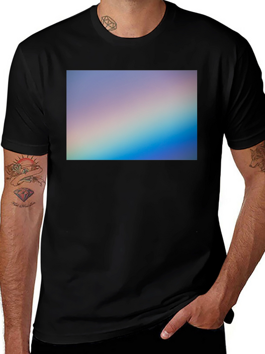 Gradient Spectrum Graphic Tee - Black Casual Shirt