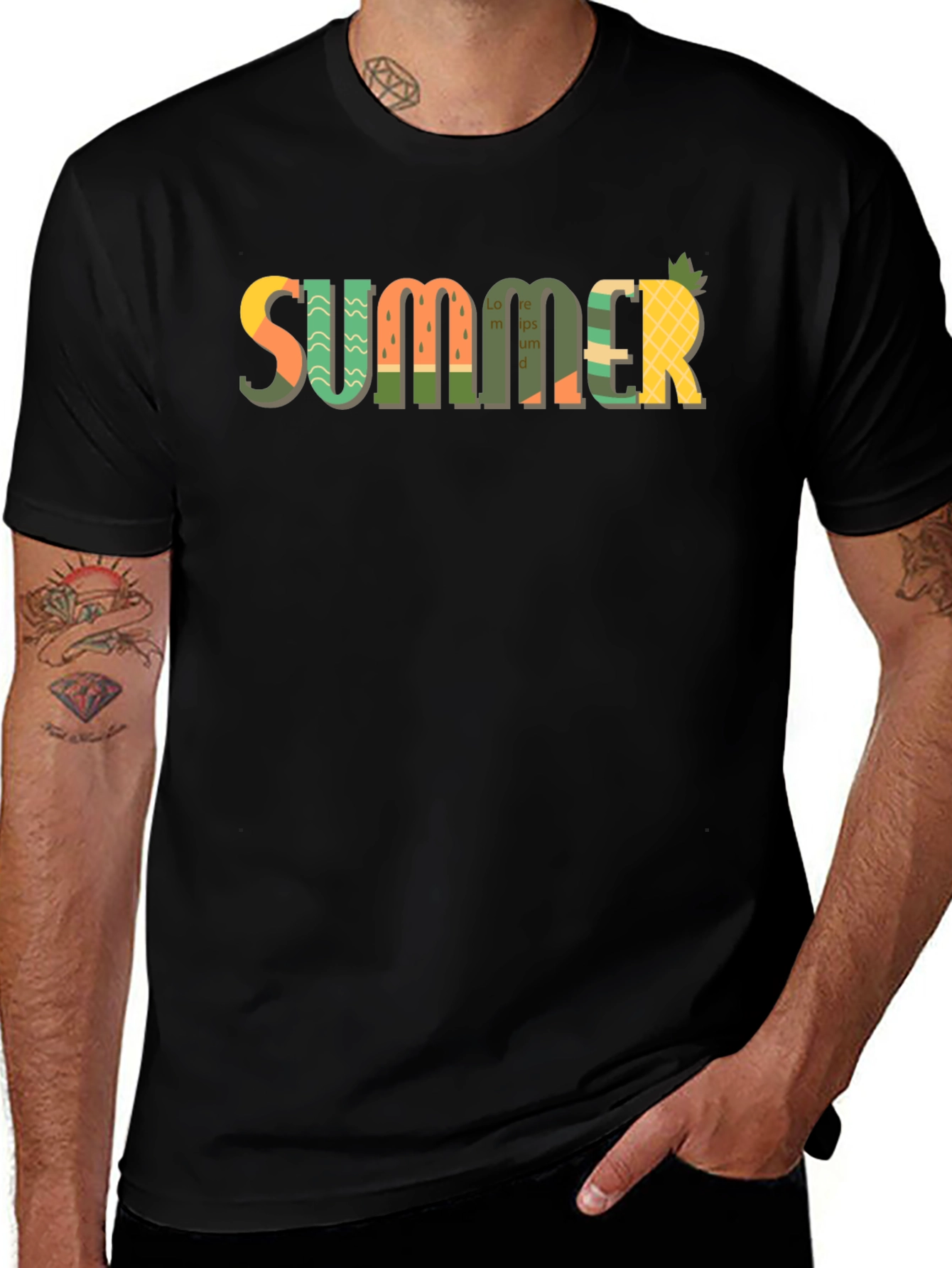Summer Print Black T-Shirt