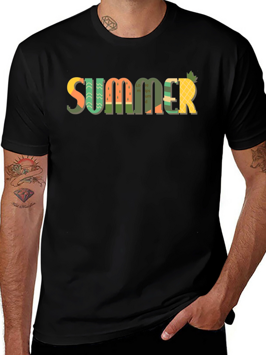 Summer Print Black T-Shirt