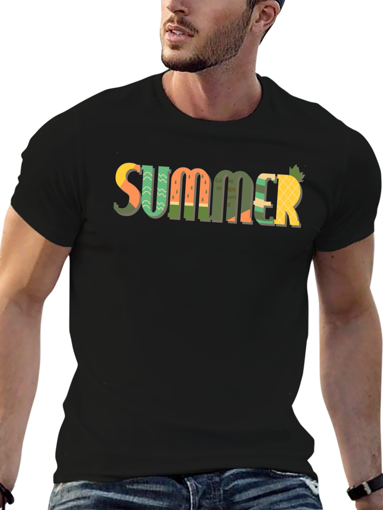 Summer Print Black T-Shirt