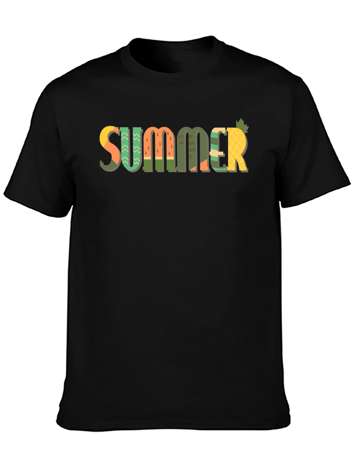 Summer Print Black T-Shirt