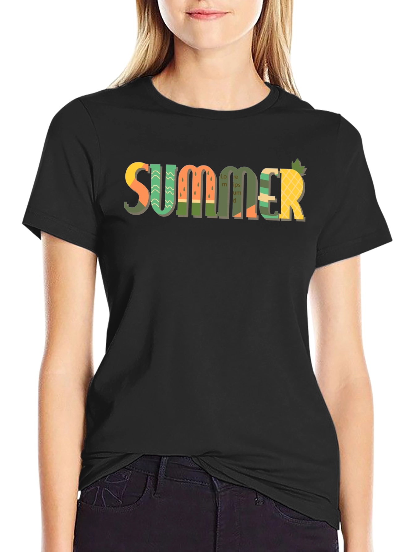 Summer Print Black T-Shirt