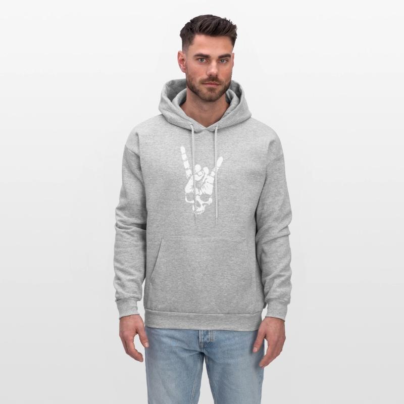 heavy metal skull with devil horns hand