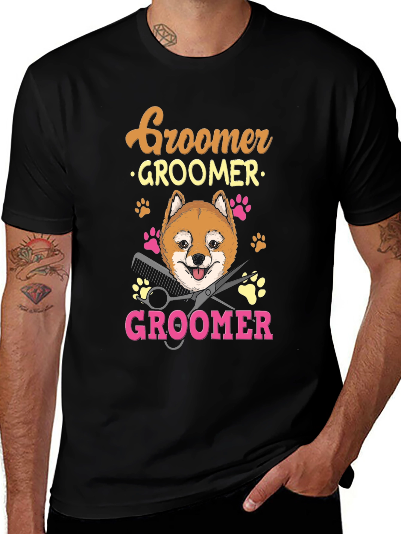 Dog Groomer T-Shirt - Shiba Inu Pet Lover Tee